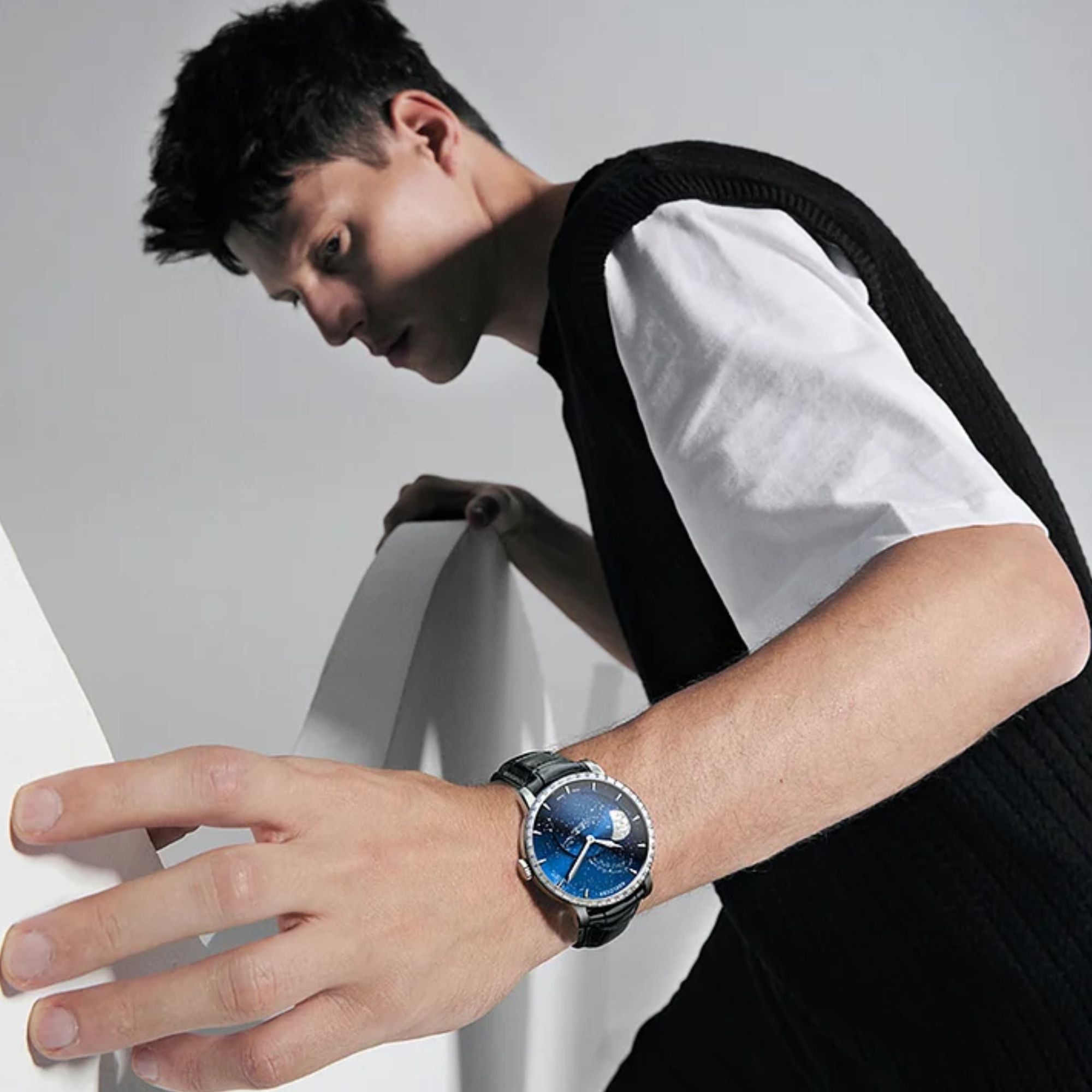 Agelocer Astronomer Men's Automatic Mechanical Glaxy Moonphase Watch