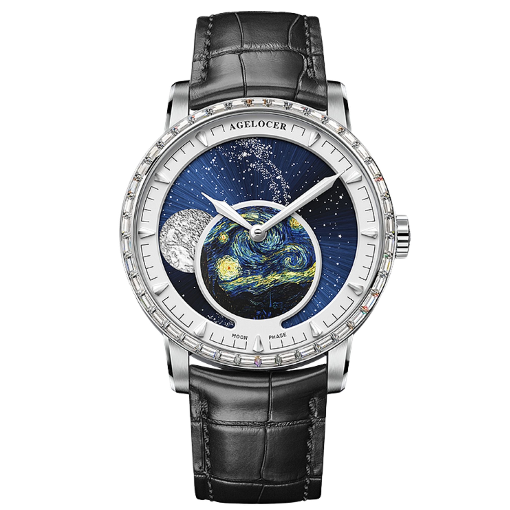 Agelocer Astronomer Men's Automatic Mechanical Glaxy Moonphase Watch