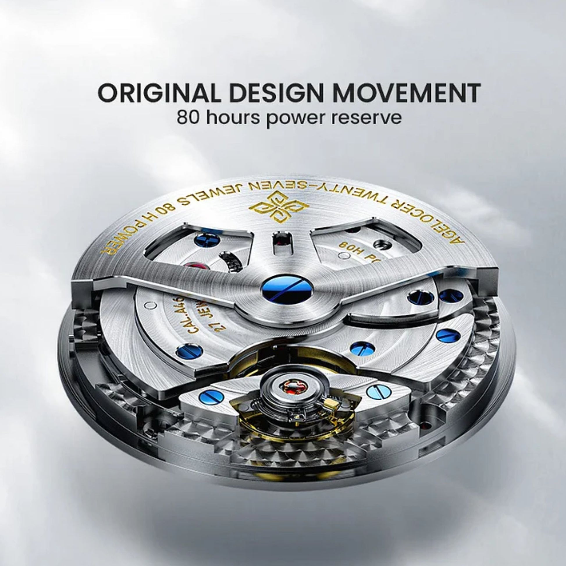 Agelocer Astronomer Original Men's Automatic Mechanical Gold Glaxy Moonphase Watch Steel Belt