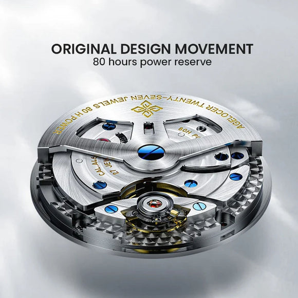 Agelocer Astronomer Men's Automatic Mechanical Glaxy Moonphase Watch