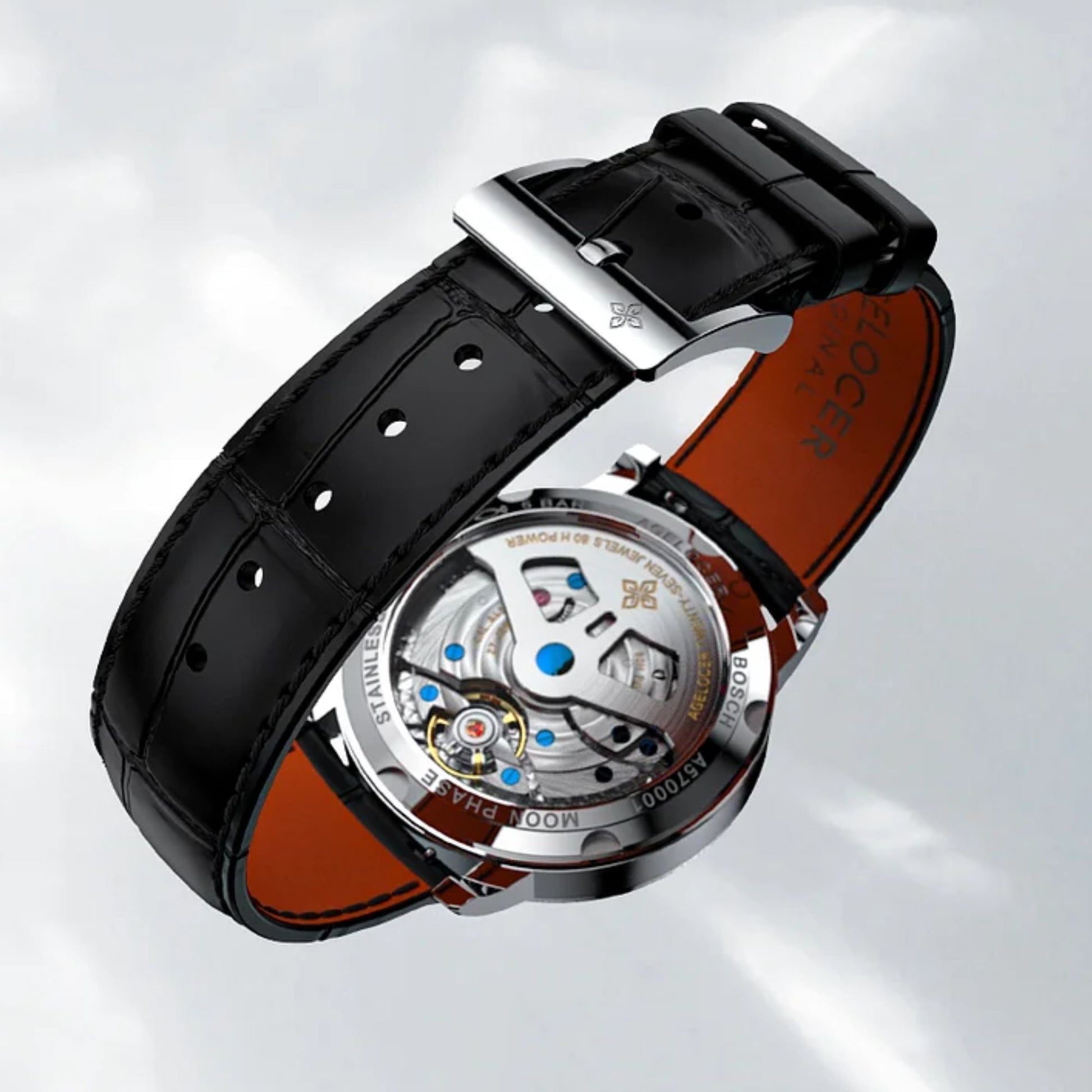 Agelocer Astronomer Men's Automatic Mechanical Glaxy Moonphase Watch
