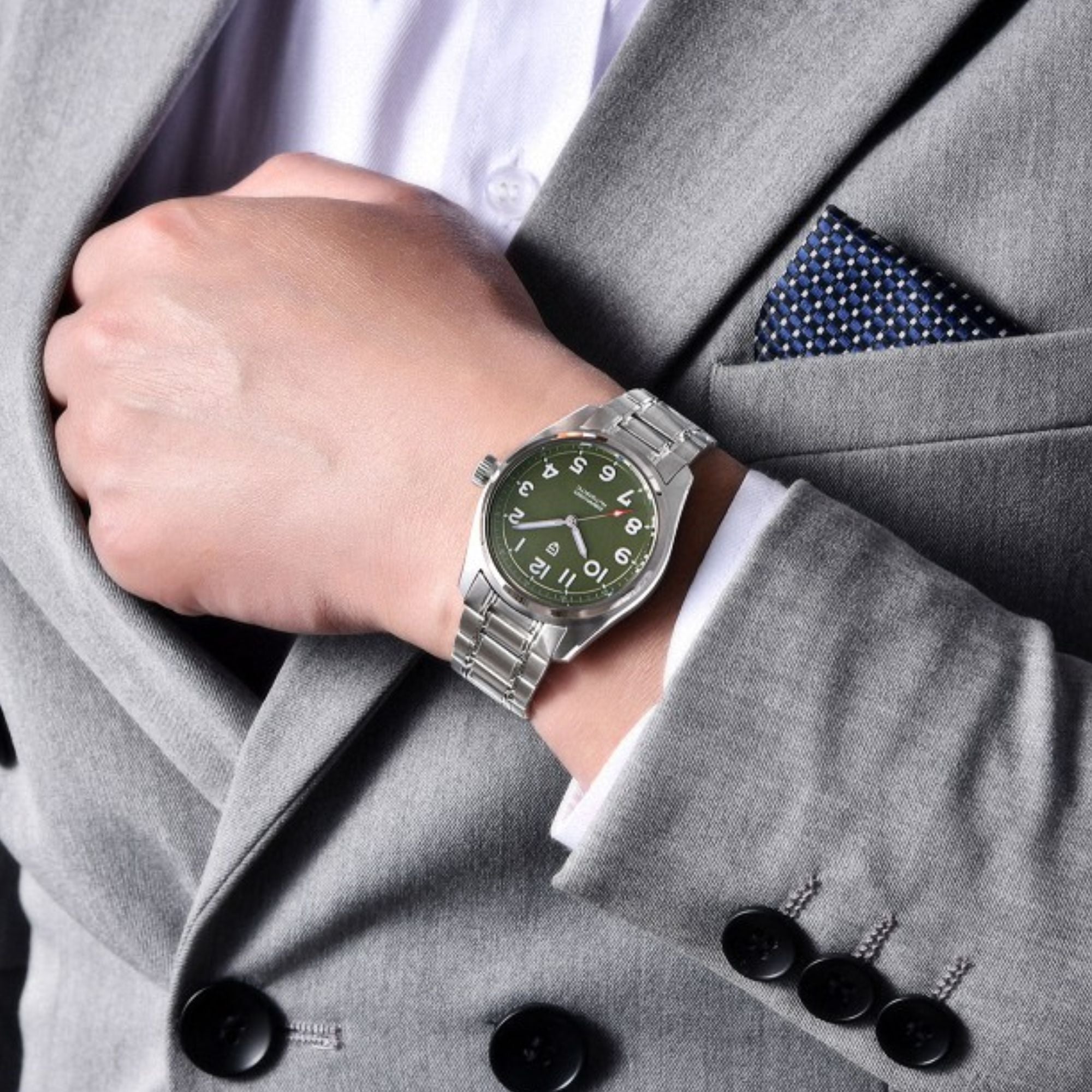 Pagani Design PD-1717 V2 Spirit Pilot 38MM 200M Waterproof Japan NH35 Automatic Mechanical Watch Sapphire Crystal Luminous Stainless Steel