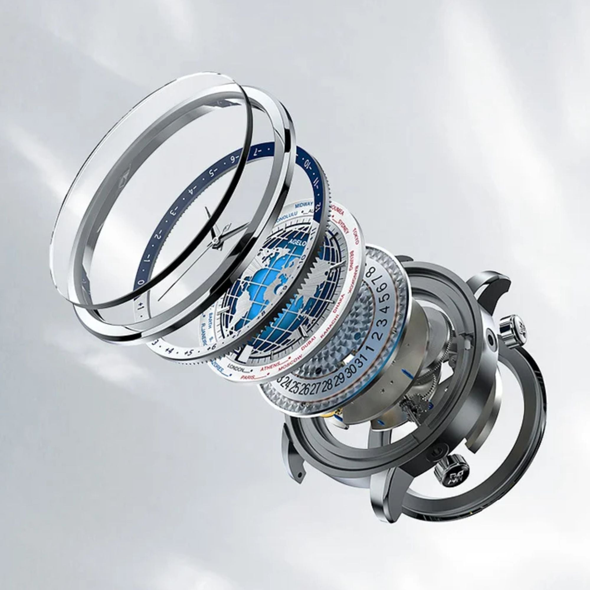 Agelocer World Time Men's Formal Automatic Mechanical Watch