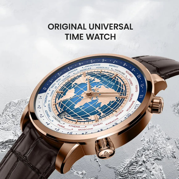 Agelocer World Time Men's Formal Automatic Mechanical Watch
