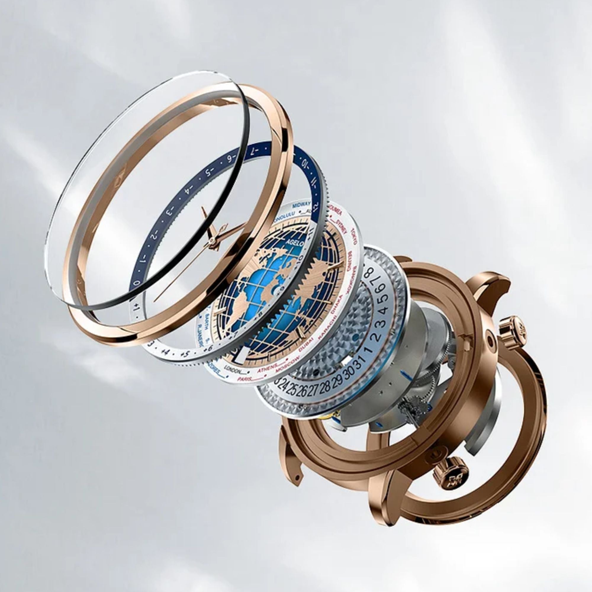 Agelocer World Time Men's Formal Automatic Mechanical Watch