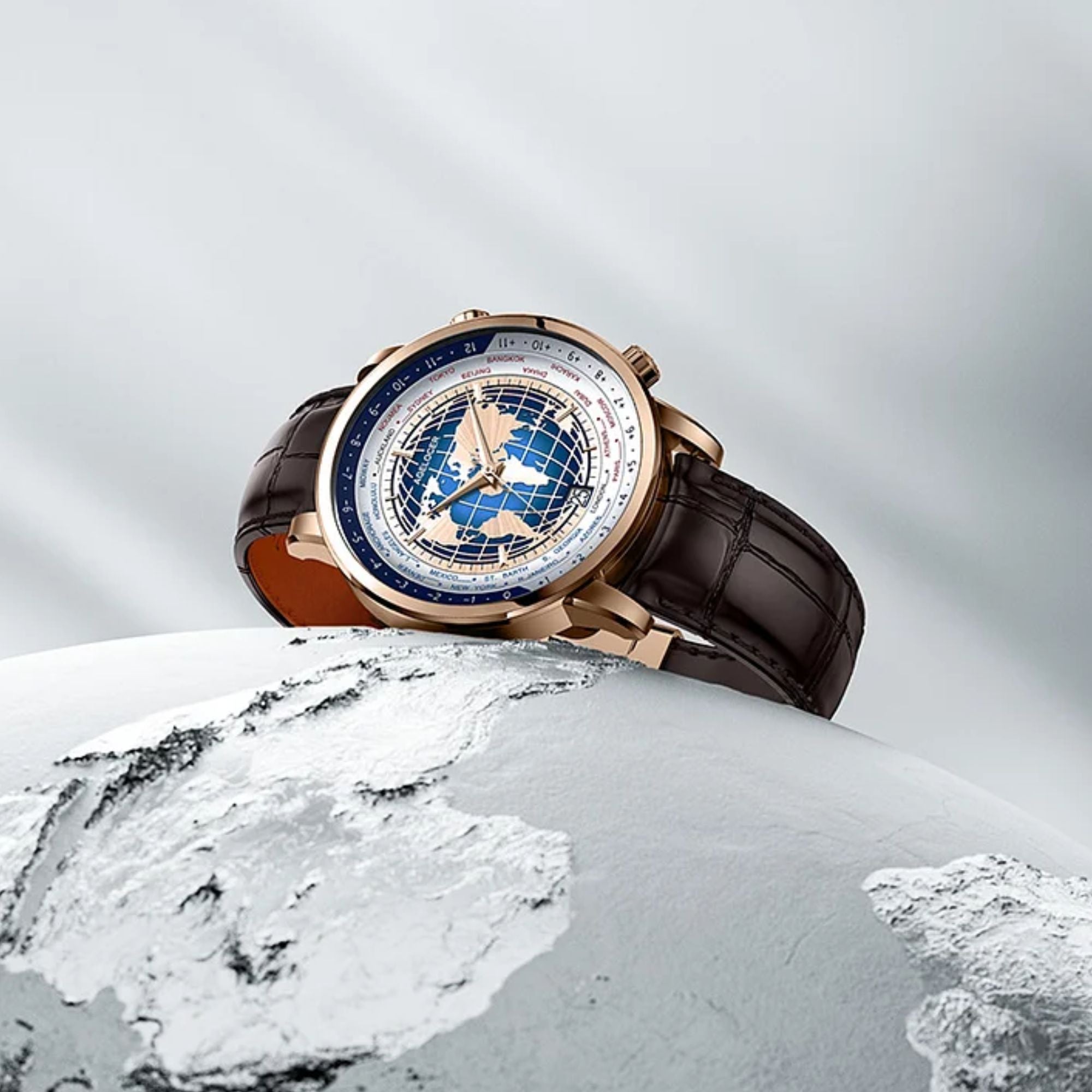 Agelocer World Time Men's Formal Automatic Mechanical Watch