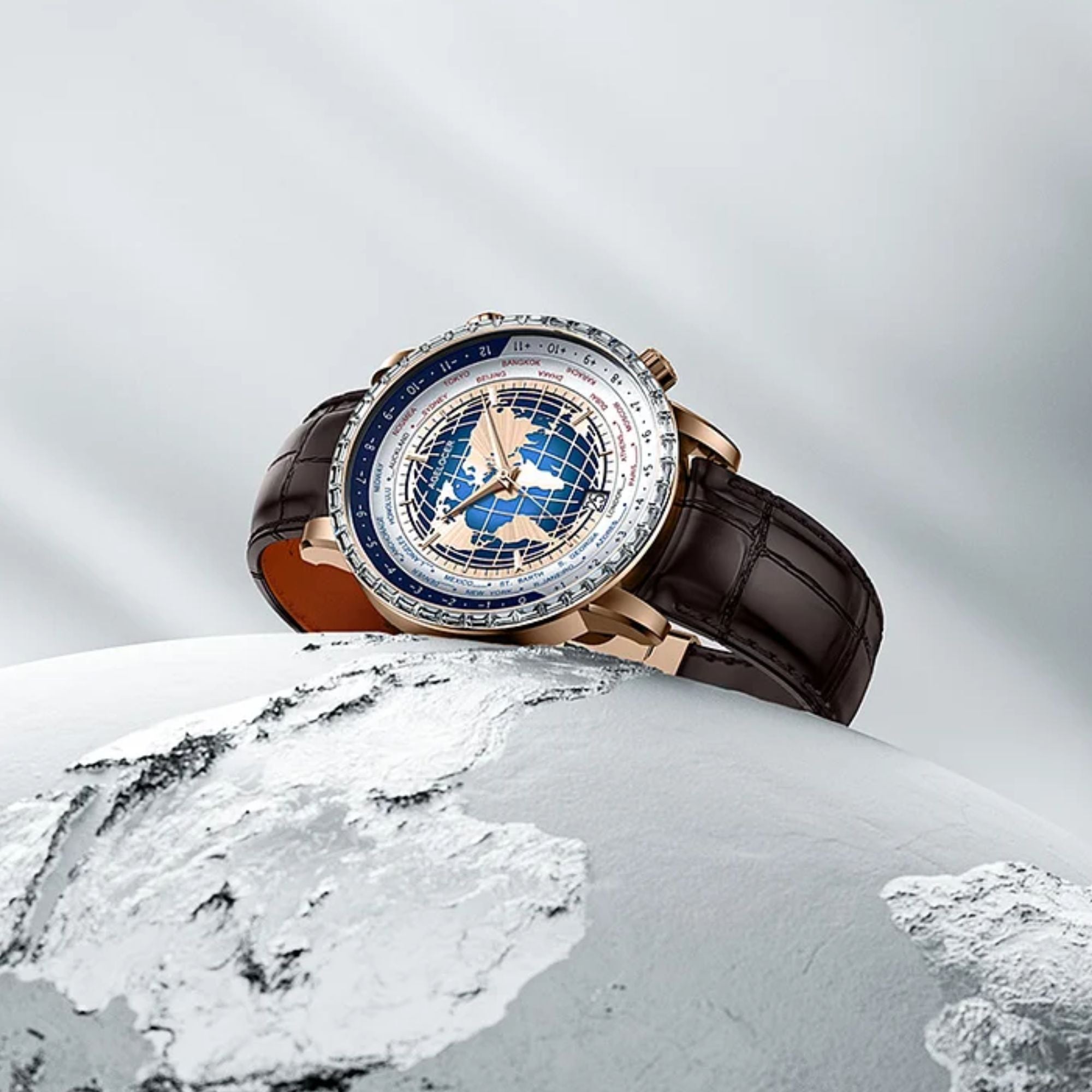 Agelocer World Time Men's Formal Automatic Mechanical Watch