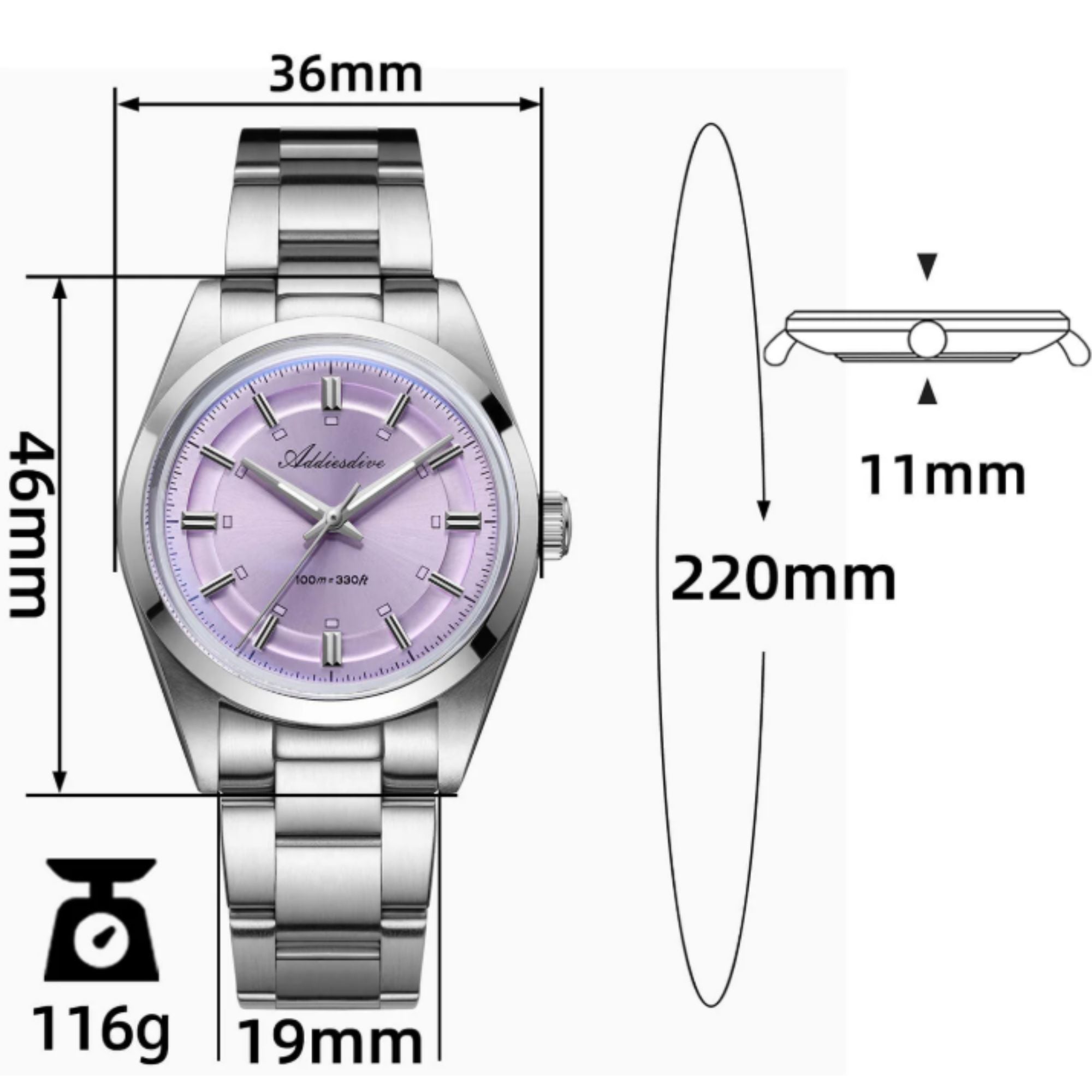 Addiesdive 36mm VH31 Explorer Style Watch AD2515