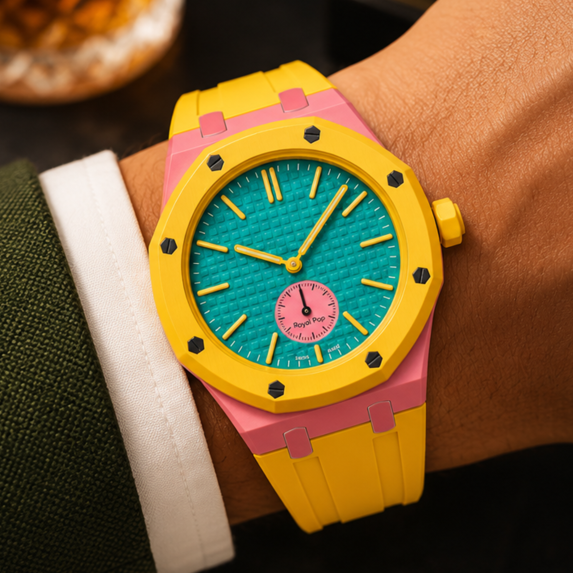 AP Swatch Watch Modkit Case & Strap | Bioceramic Case | FKM High Quality Rubber Bracelet | Butterfly Clasp