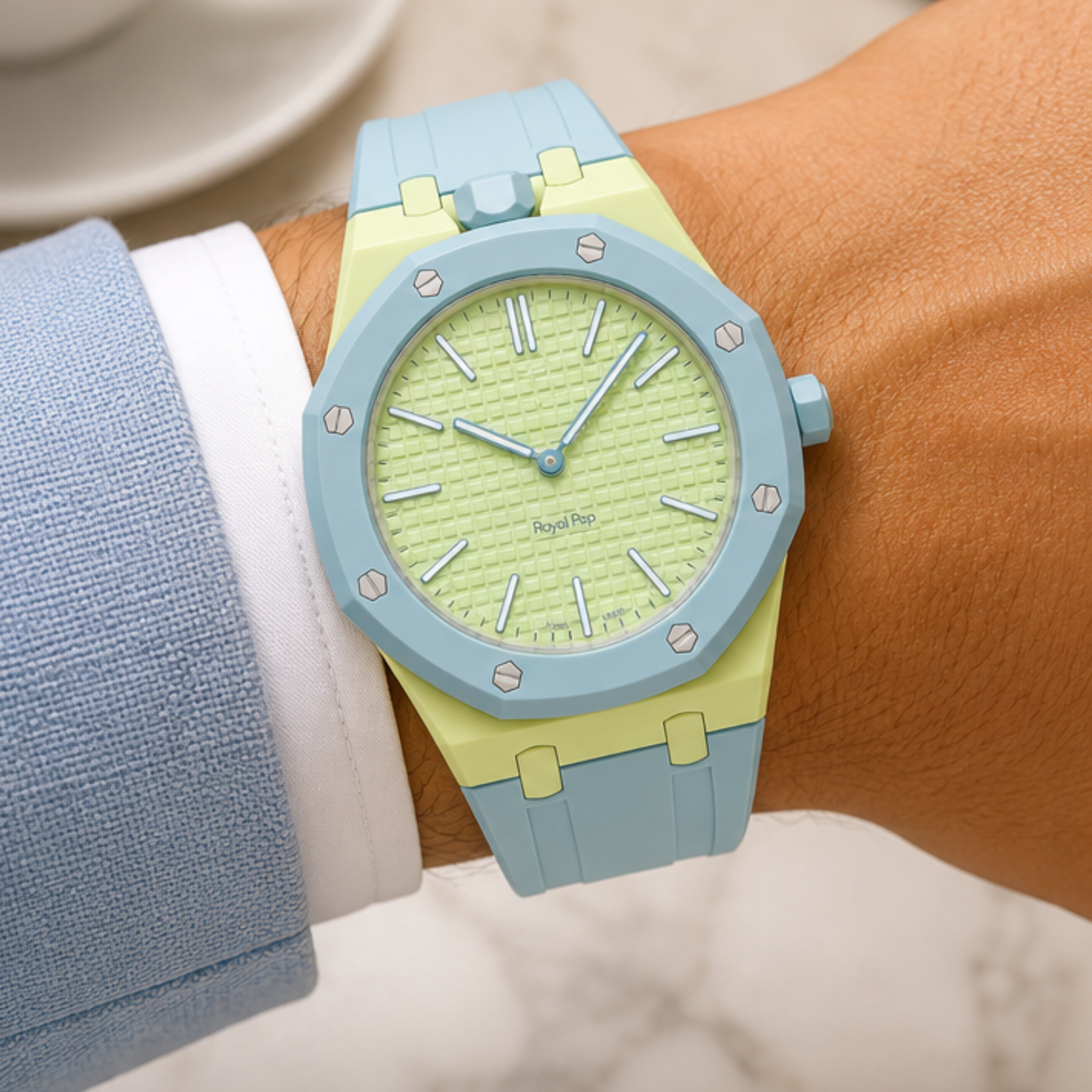 AP Swatch Watch Modkit Case & Strap | Bioceramic Case | FKM High Quality Rubber Bracelet | Butterfly Clasp