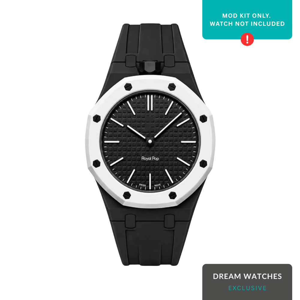 AP Swatch Watch Strap | Bioceramic Case | FKM High Quality Rubber Bracelet | Butterfly Clasp (Black)