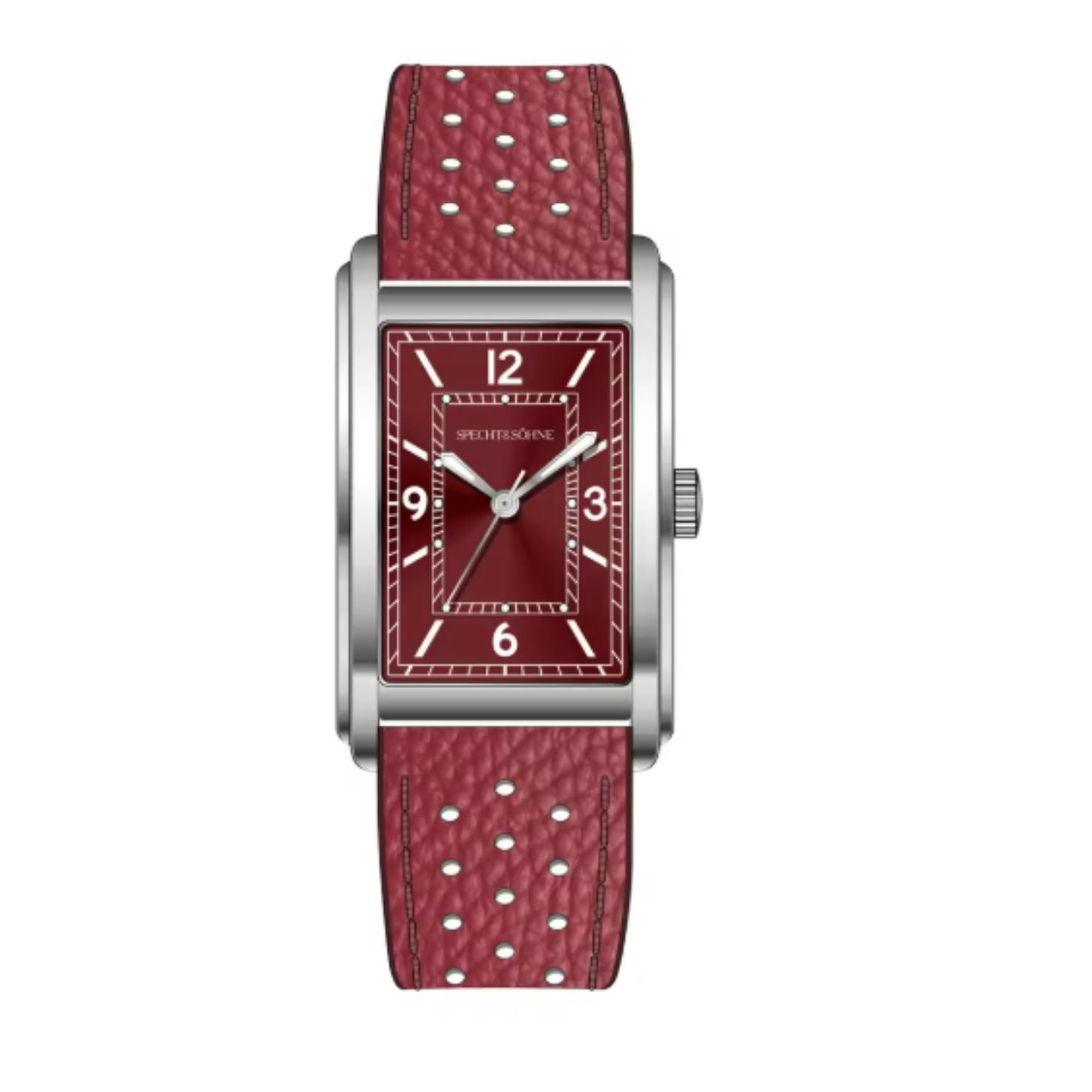 Specht & Söhne Square Japanese Ultrathin VH31 Movt Unisex Watch - Maroon