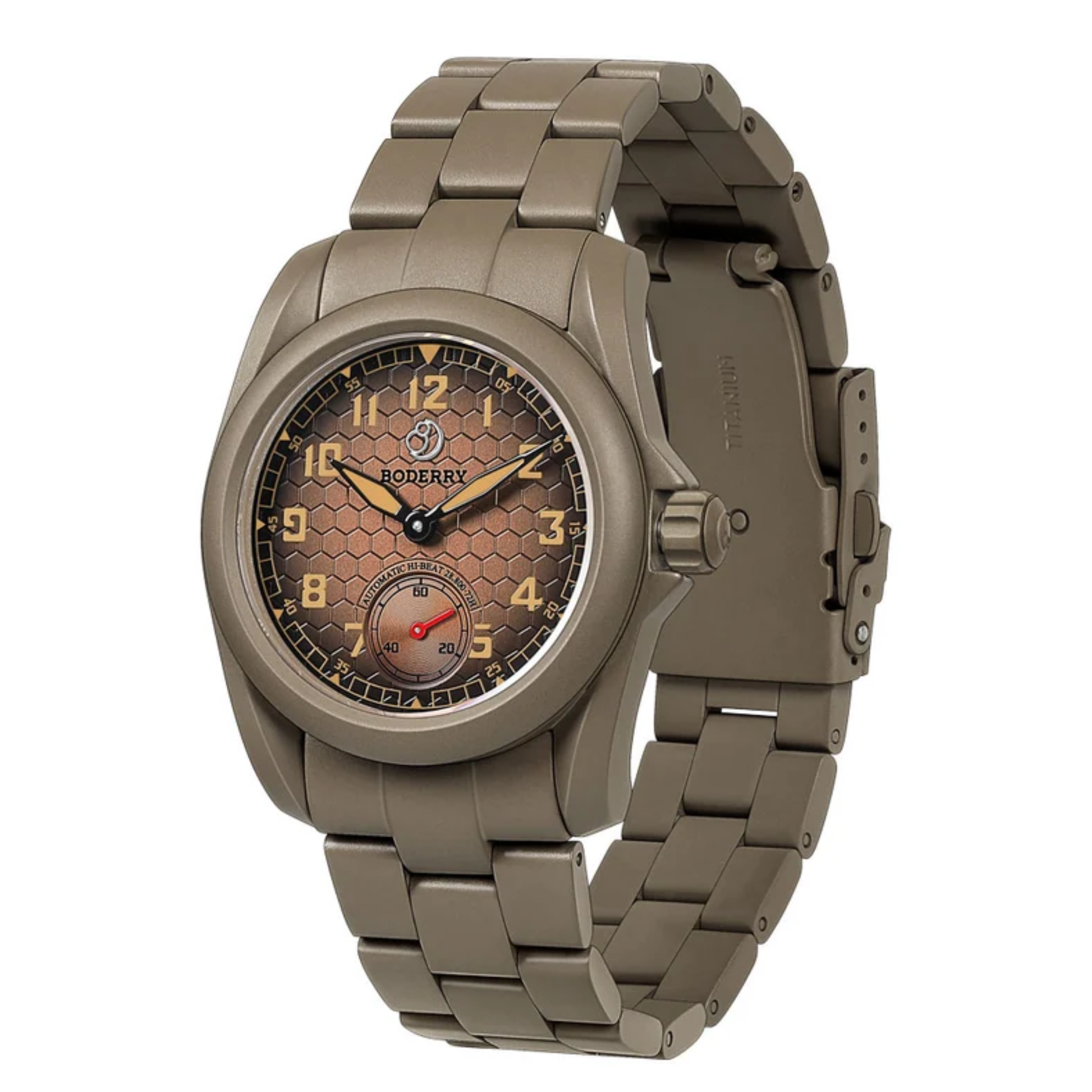VOYAGER S72 – 72-Hour Power Reserve Titanium Automatic Field Watch, 100M Water Resistant | Desert Tan/Bracelet