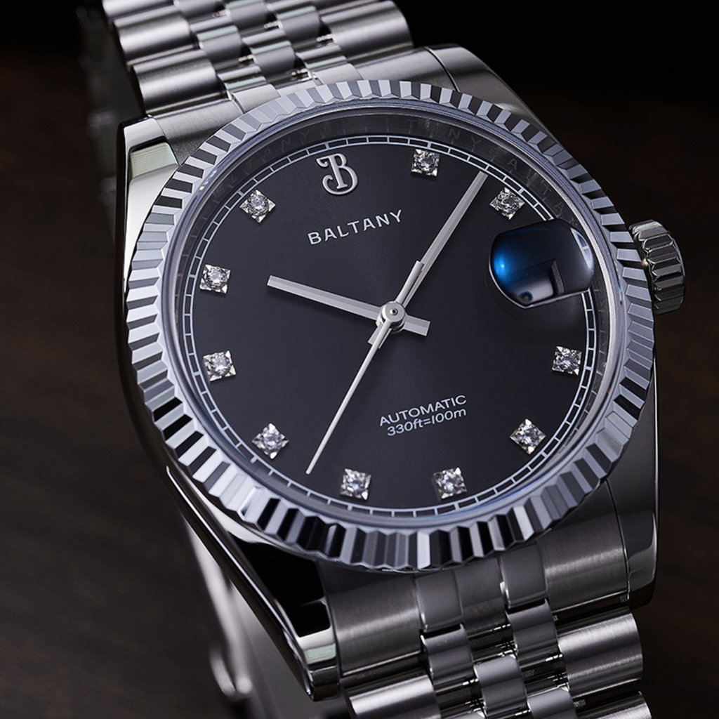 Baltany CZ Gem-Set Hour Markers 36mm DJ Homage S4129