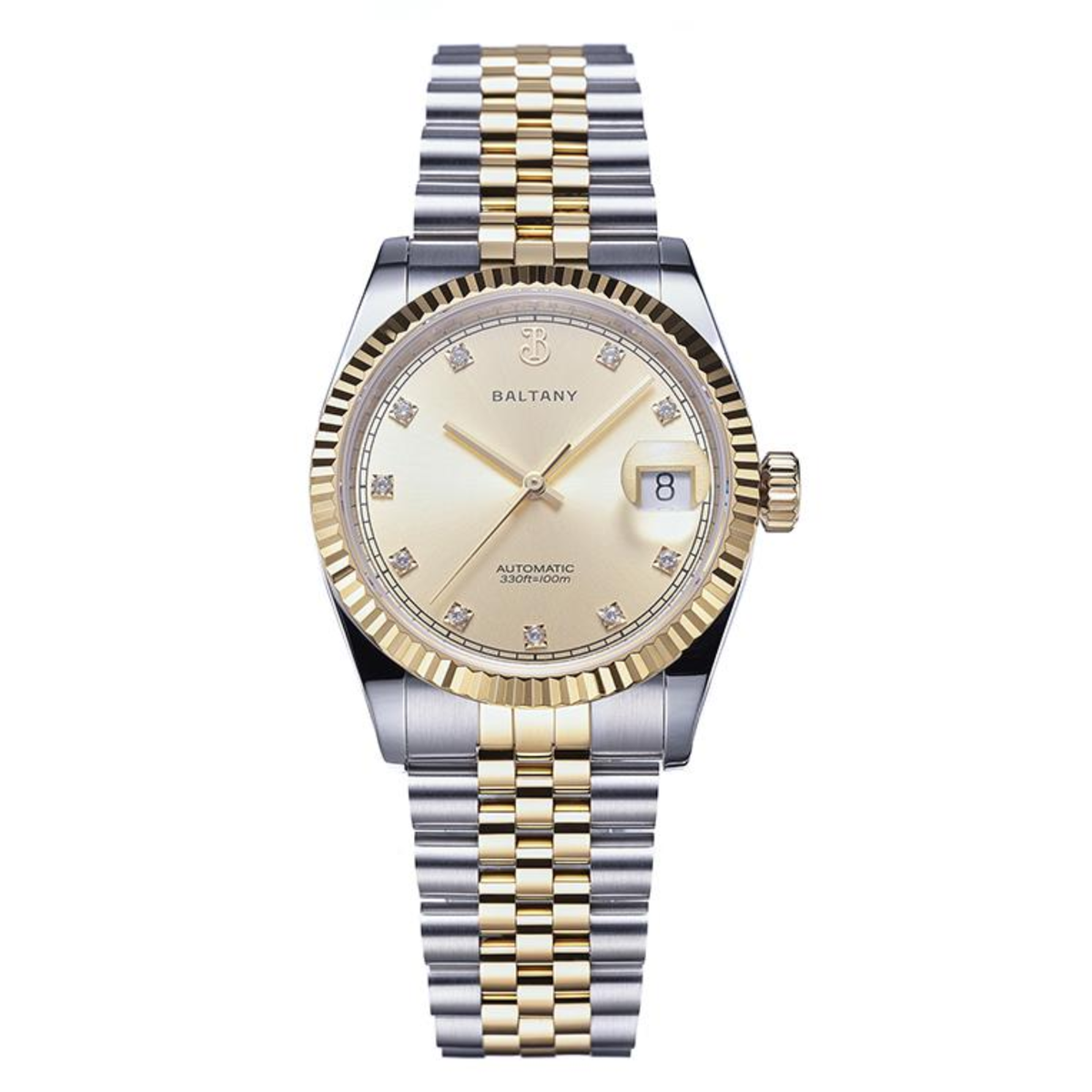 Baltany CZ Gem-Set Hour Markers 36mm DJ Homage S4129