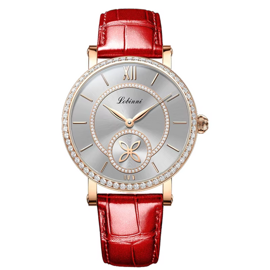 LOBINNI Watch For Women Sunray-Dial Zircon Seagull Movement Automatic Mechanical Wrist Watch Woman - 2073