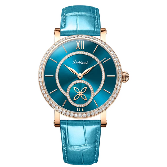 LOBINNI Watch For Women Sunray-Dial Zircon Seagull Movement Automatic Mechanical Wrist Watch Woman - 2073