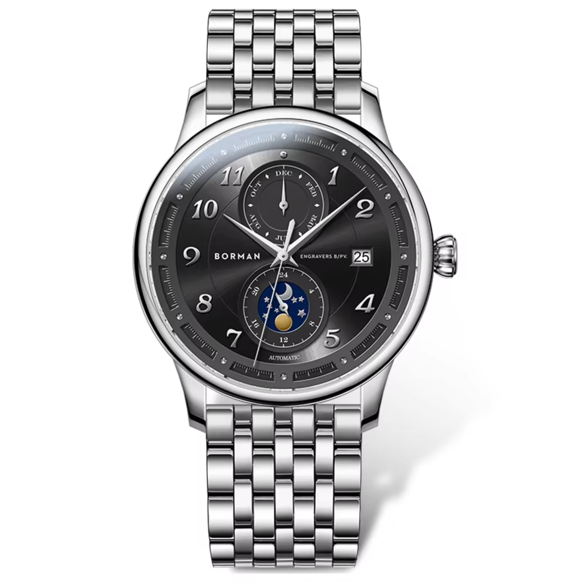 BORMAN Creative Design Double Dial Display Montre Hommes Mechanical Watches for Men - BM3869