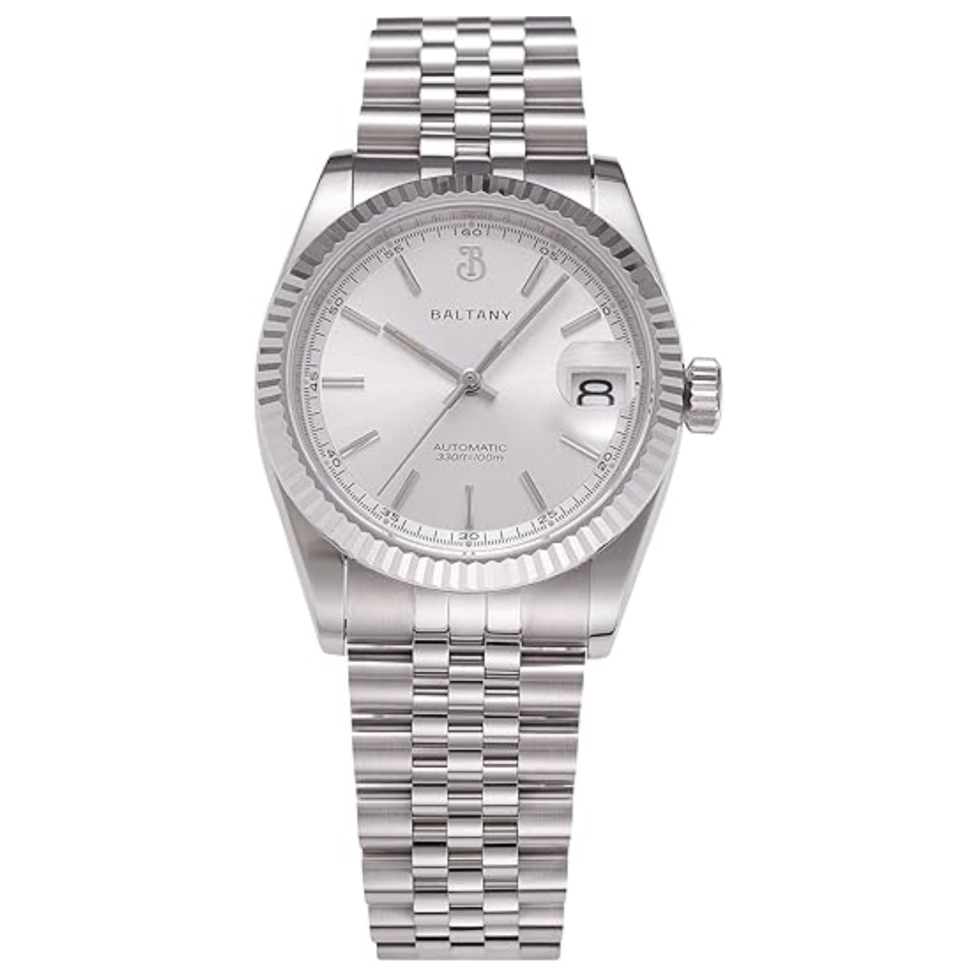S4084 DJ Dress Watch for Men NH35 Movement Retro 36MM Automatic Wristwatch with Fluted Bezel