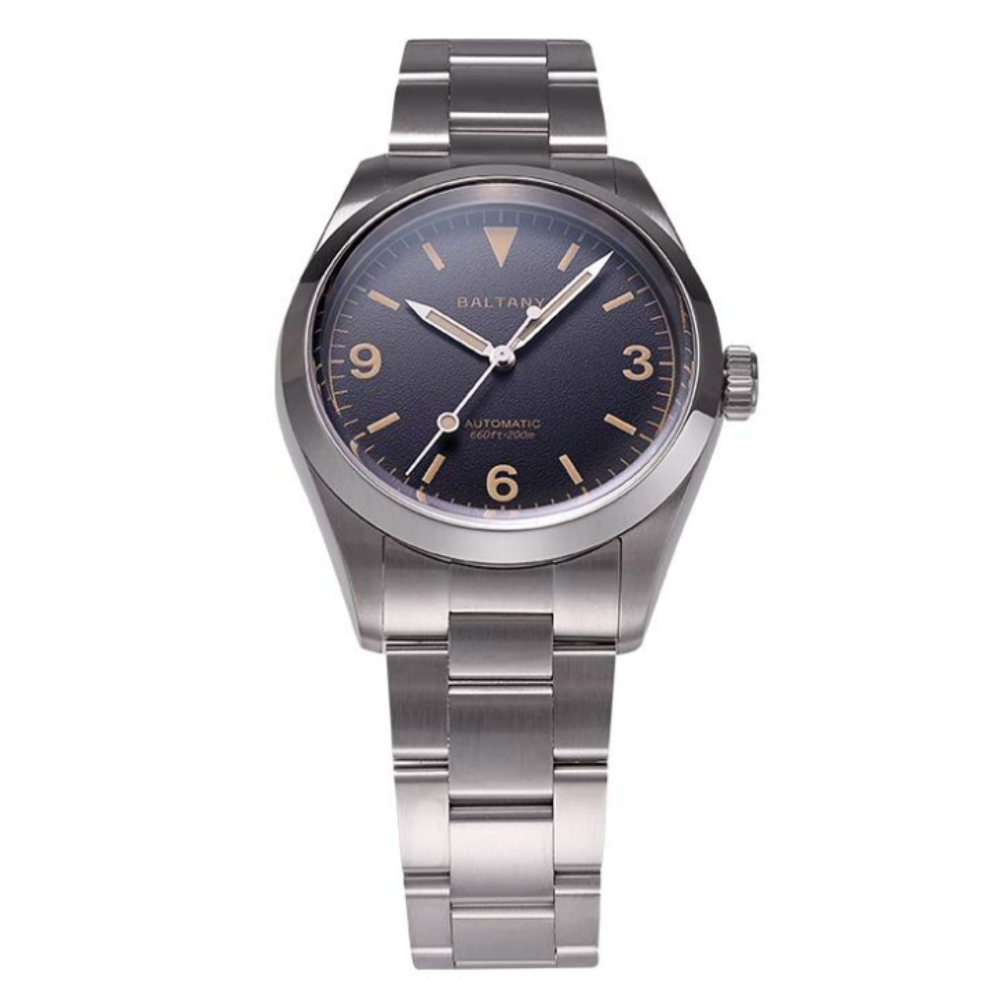Microbrand Timepiece Distressed Hands 39mm Explorer S4091B - Seiko NH38 Movement