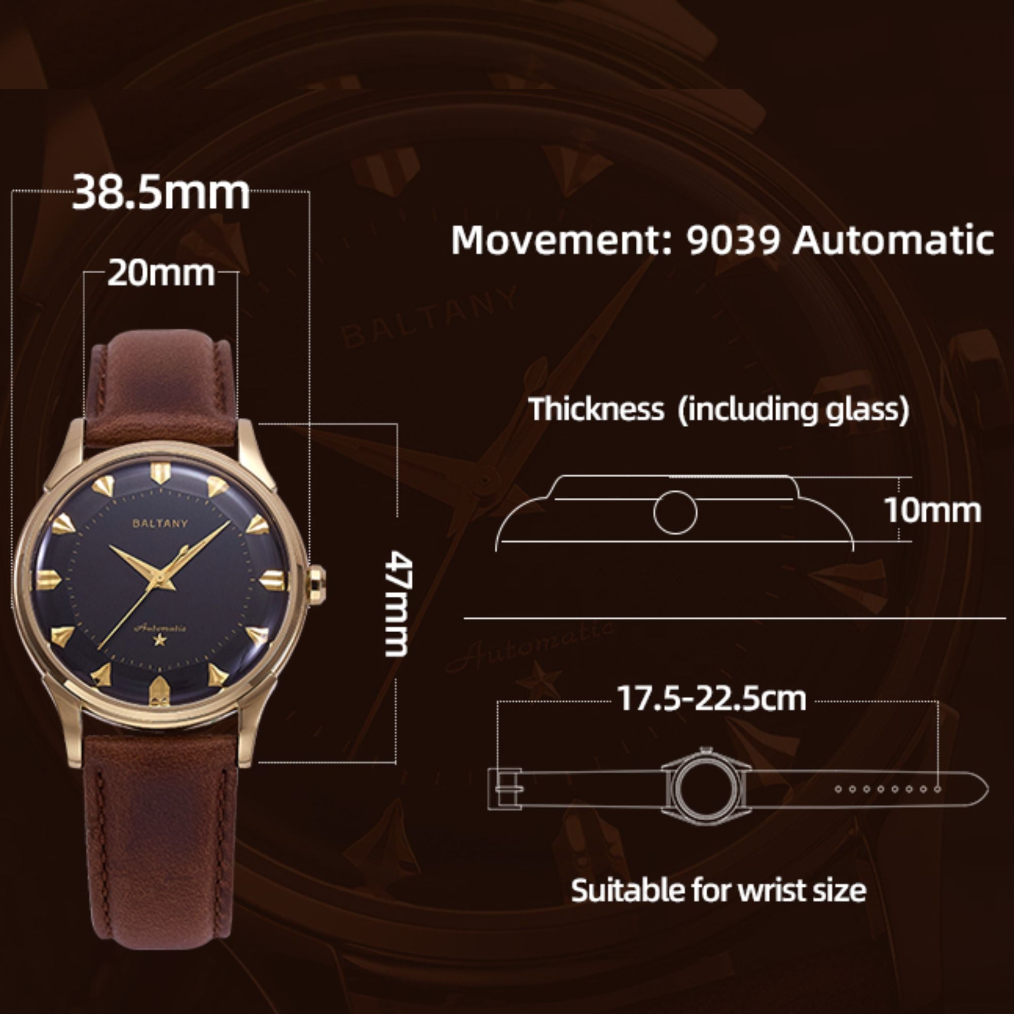 Classic Pie-Pan Dial Dog-leg Lugs Vintage Watch Remake S4090