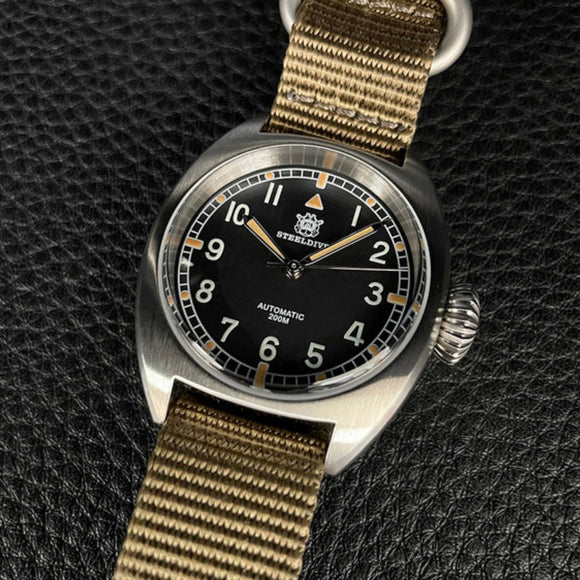 Steeldive SD1907 Automtic British Military W10 Field Watch
