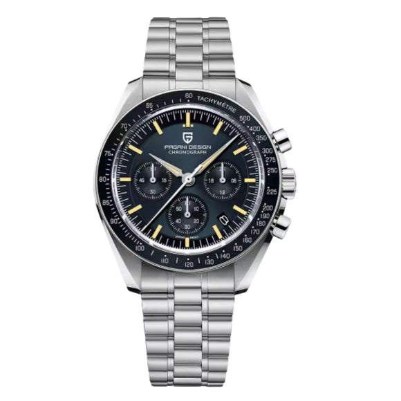 Pagani Design 1701 Men's Chronograph Quartz Dial 40mm VK63 Movement Stainless Steel Mirror Sapphire Watch 100 Meter Water Resistant Sport Watch