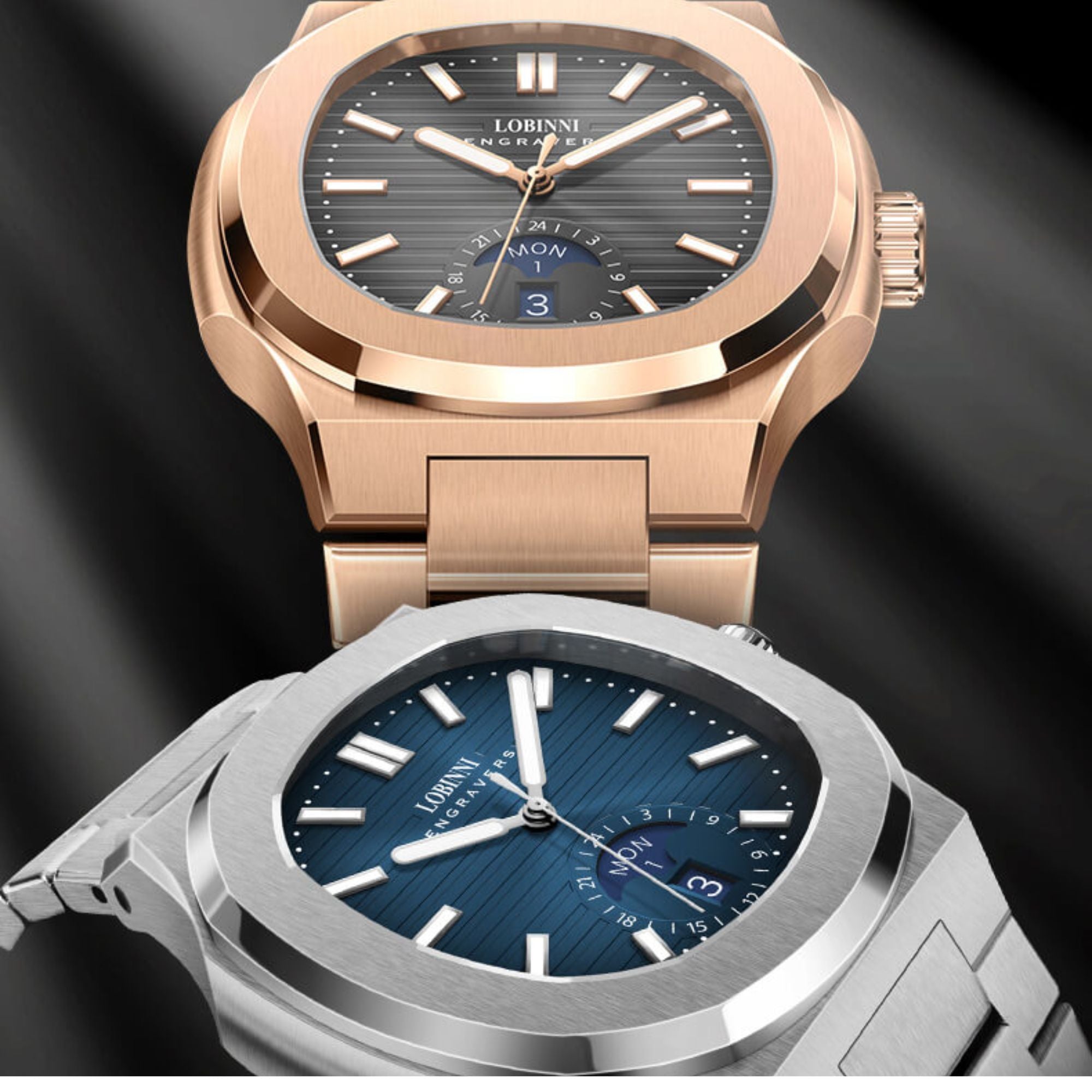 LOBINNI Stainless Steel Business Automatic Watch for Men