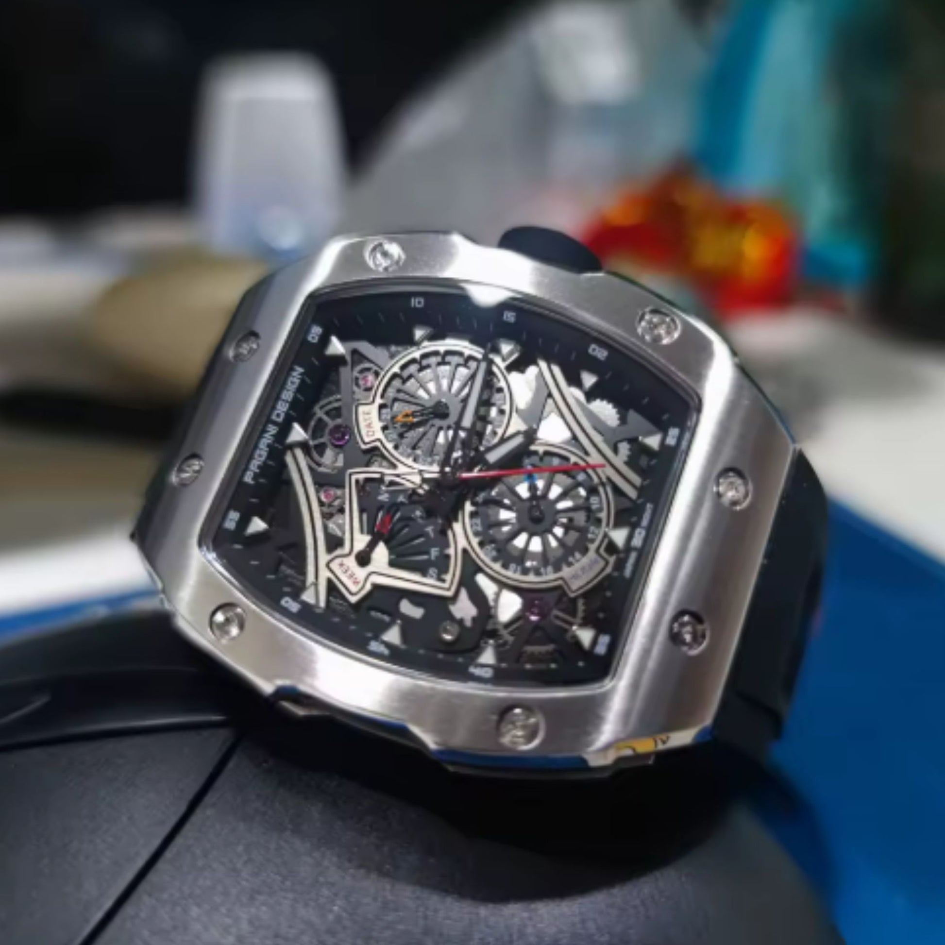 Pagani Design PD-YS012 Tonneau Watch Men's 41MM 50M Japan VH88 Quartz Watch Sapphire Crystal Stainless Steel
