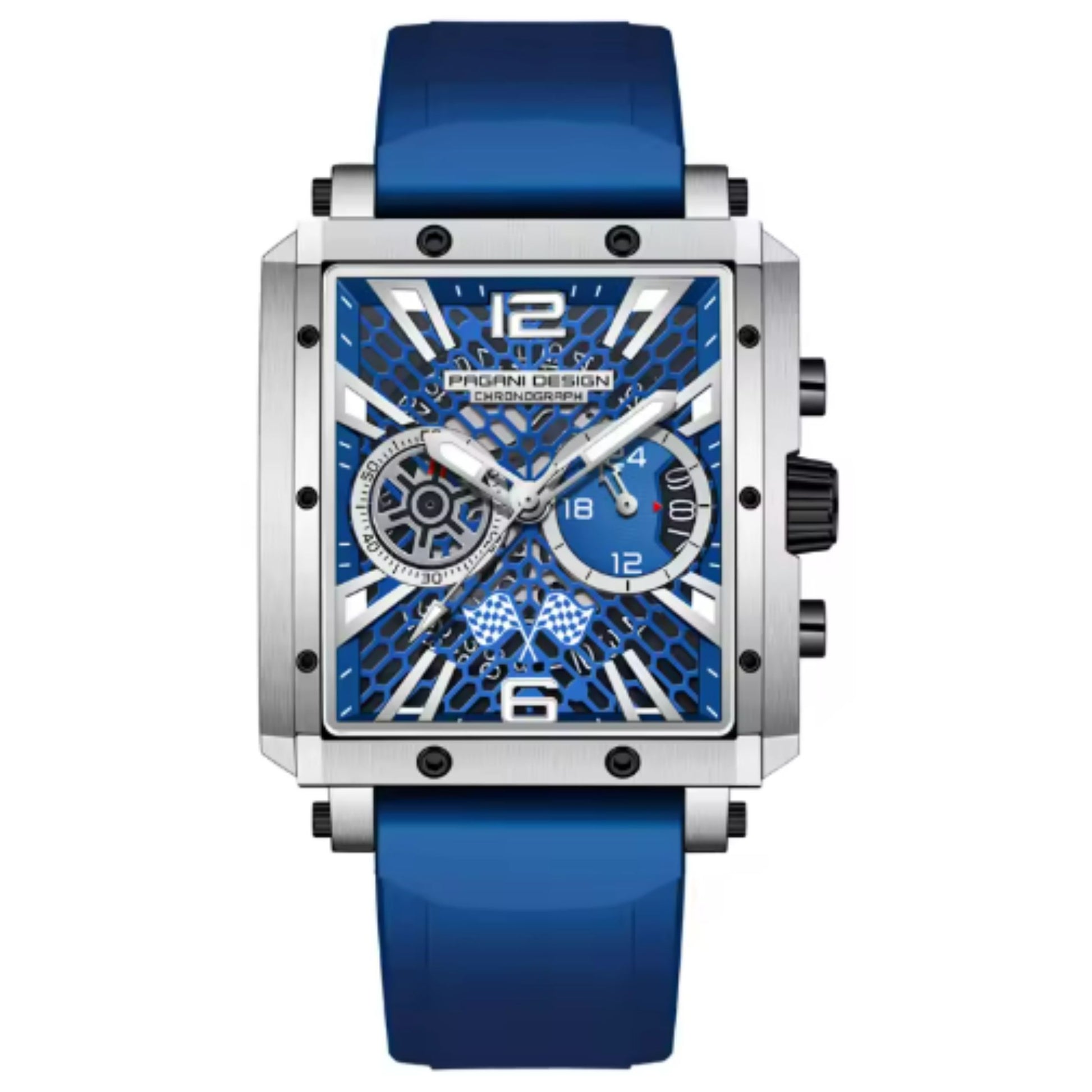 Pagani Design PD-1725 Racing Series Skeleton Design Men's 50M Waterproof Chronograph Japan VK64 Quartz Watch 40MM Sapphire Crystal Sports Watch