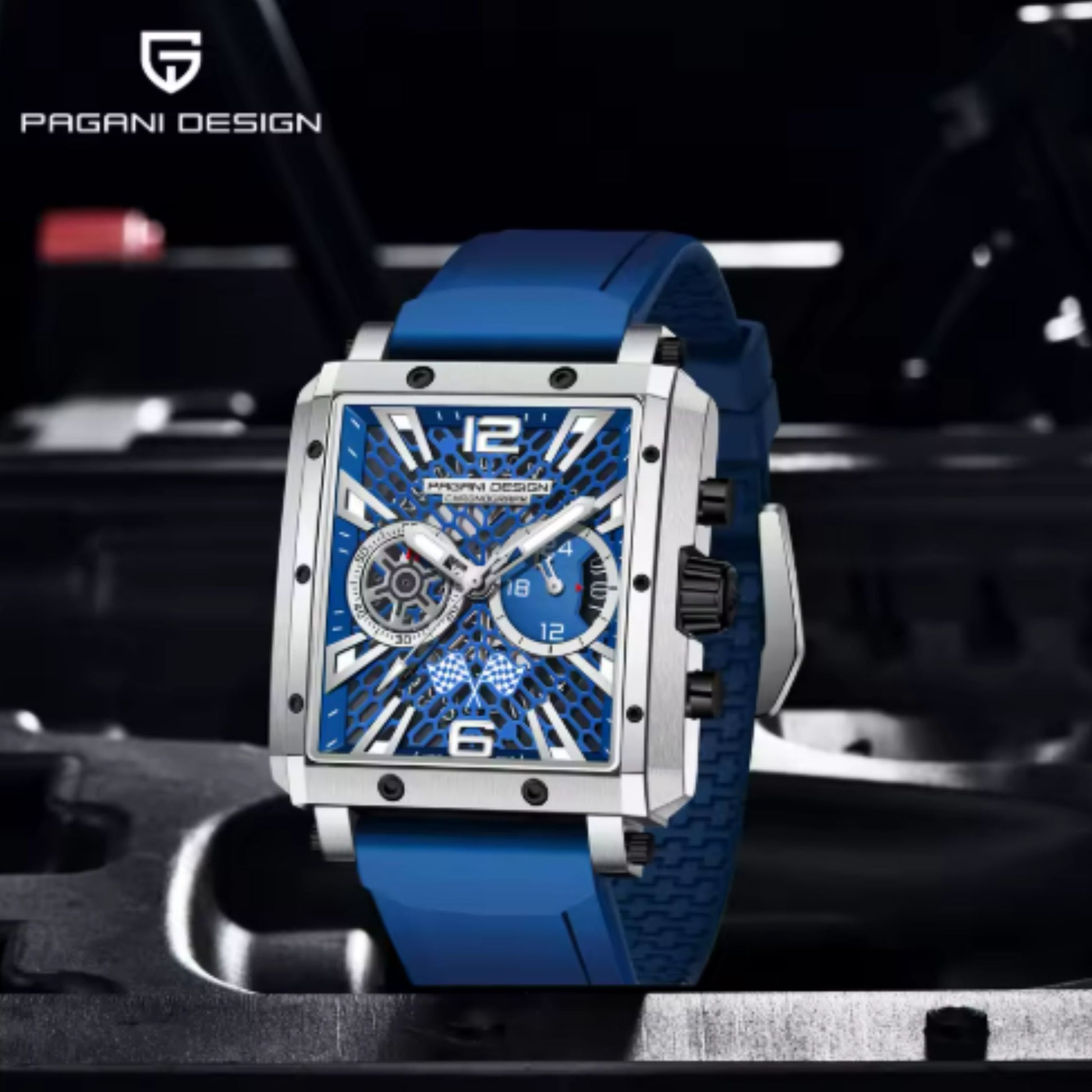 Pagani Design PD-1725 Racing Series Skeleton Design Men's 50M Waterproof Chronograph Japan VK64 Quartz Watch 40MM Sapphire Crystal Sports Watch