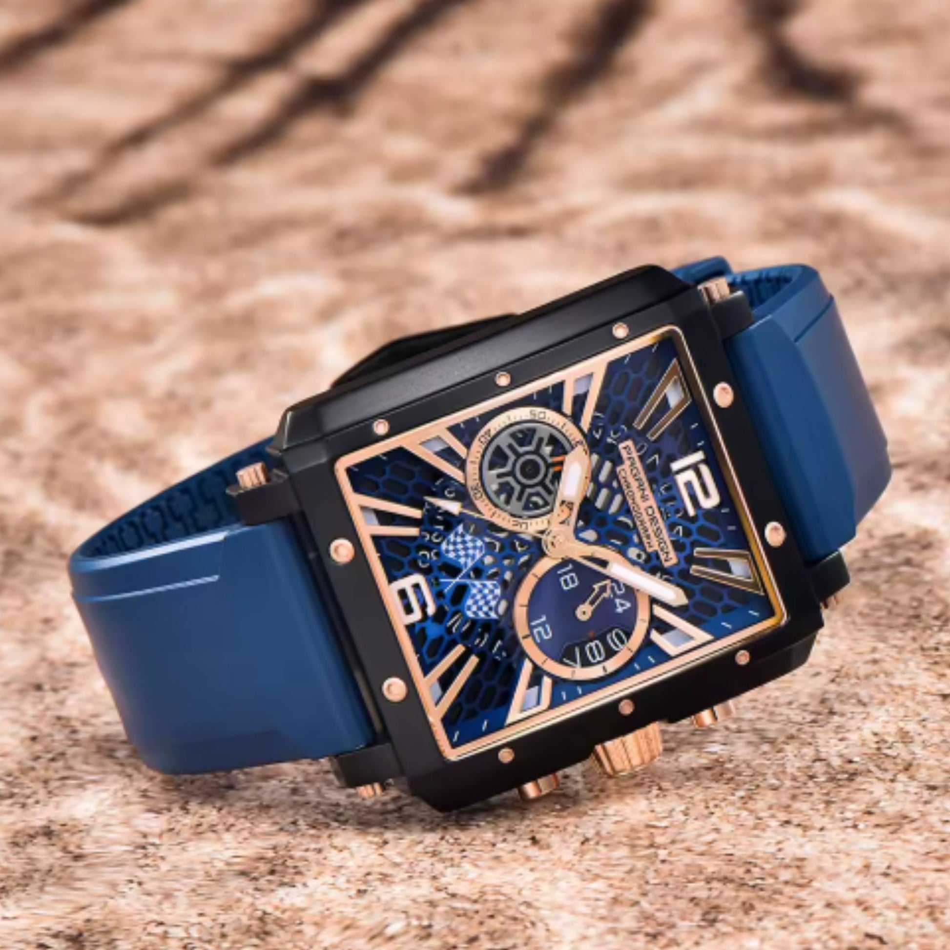 Pagani Design PD-1725 Racing Series Skeleton Design Men's 50M Waterproof Chronograph Japan VK64 Quartz Watch 40MM Sapphire Crystal Sports Watch