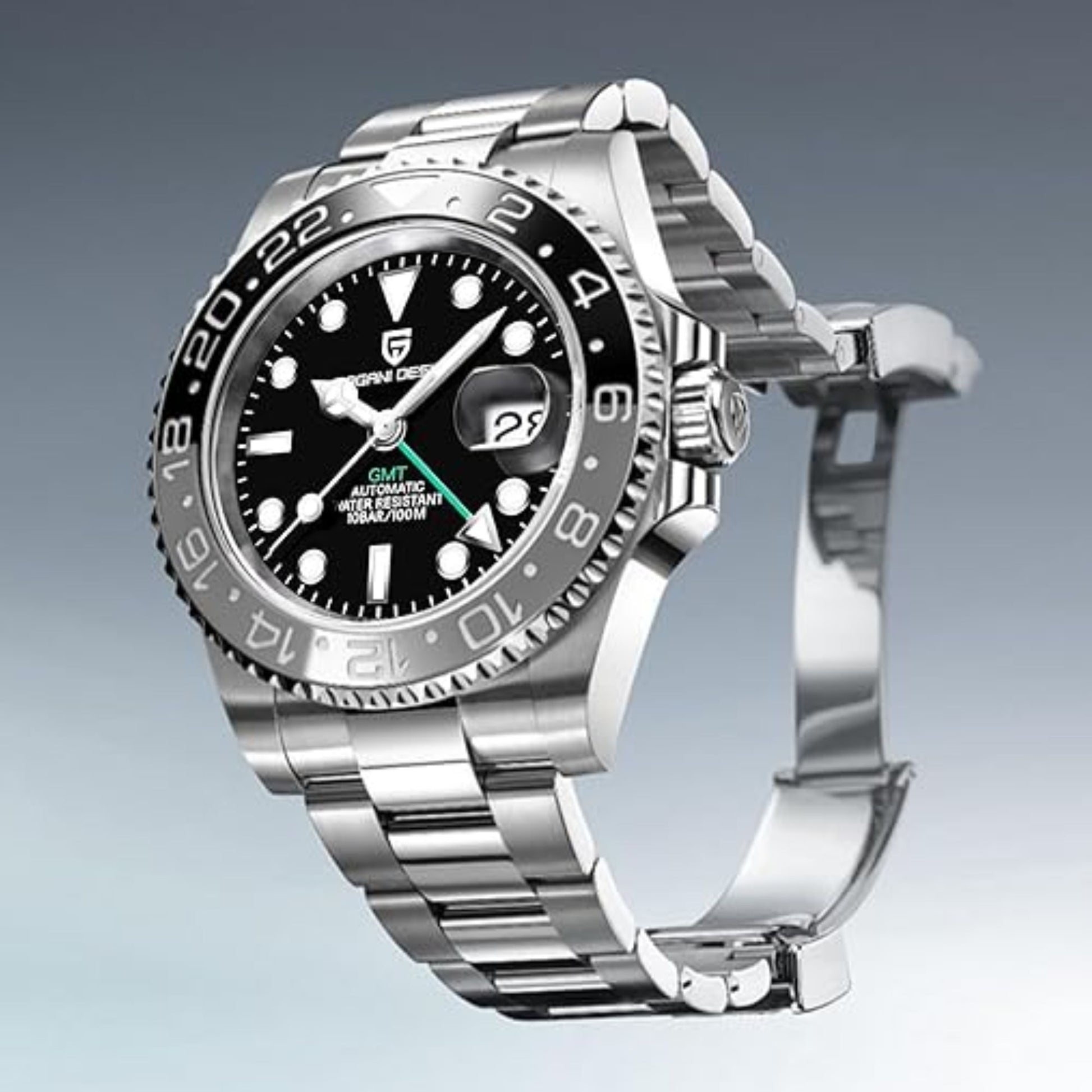 Pagani Design PD-1662 Waterproof Mechanical Automatic Watch Stainless Steel Men's 40MM Watch - Bruce Wayne