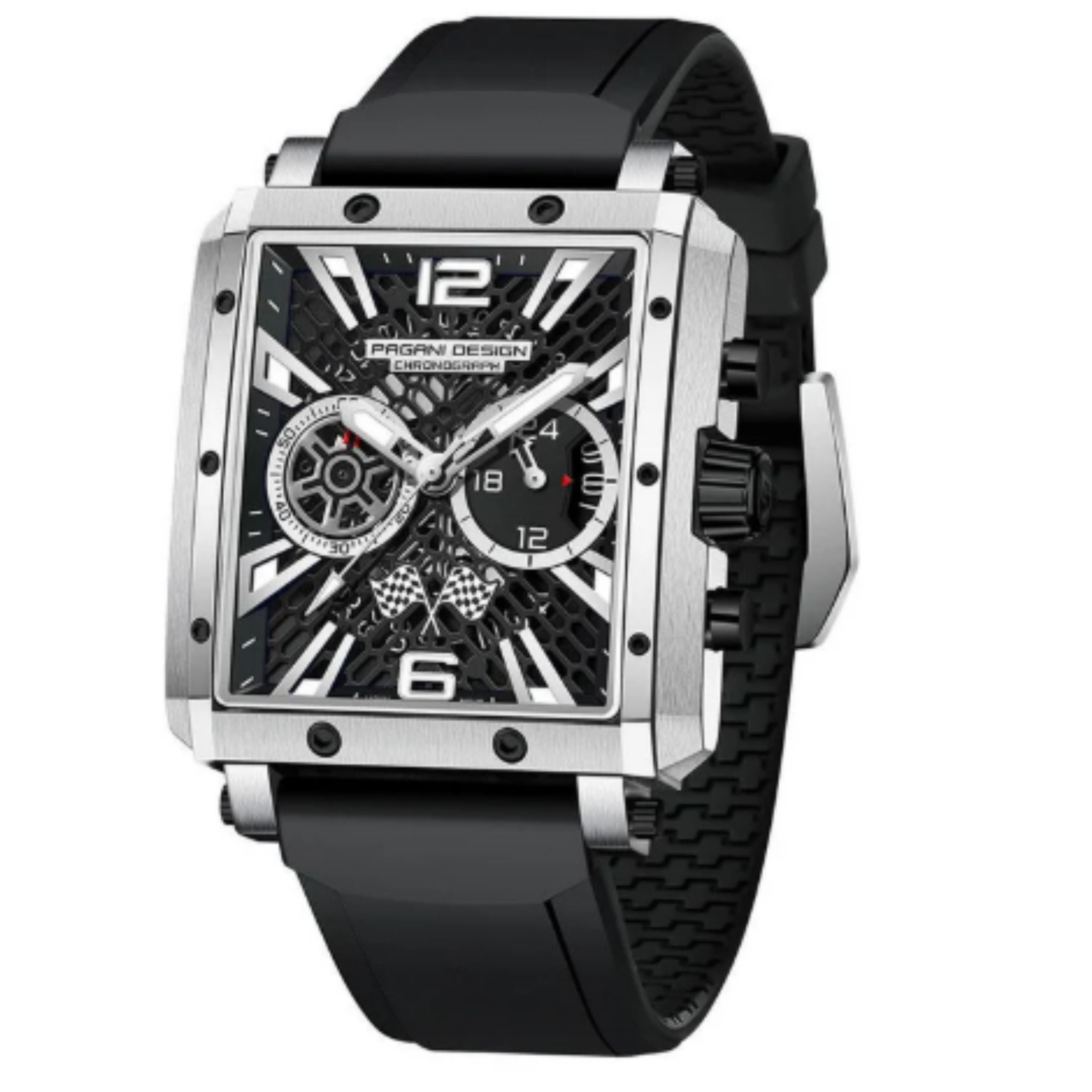Pagani Design PD-1725 Racing Series Skeleton Design Men's 50M Waterproof Chronograph Japan VK64 Quartz Watch 40MM Sapphire Crystal Sports Watch