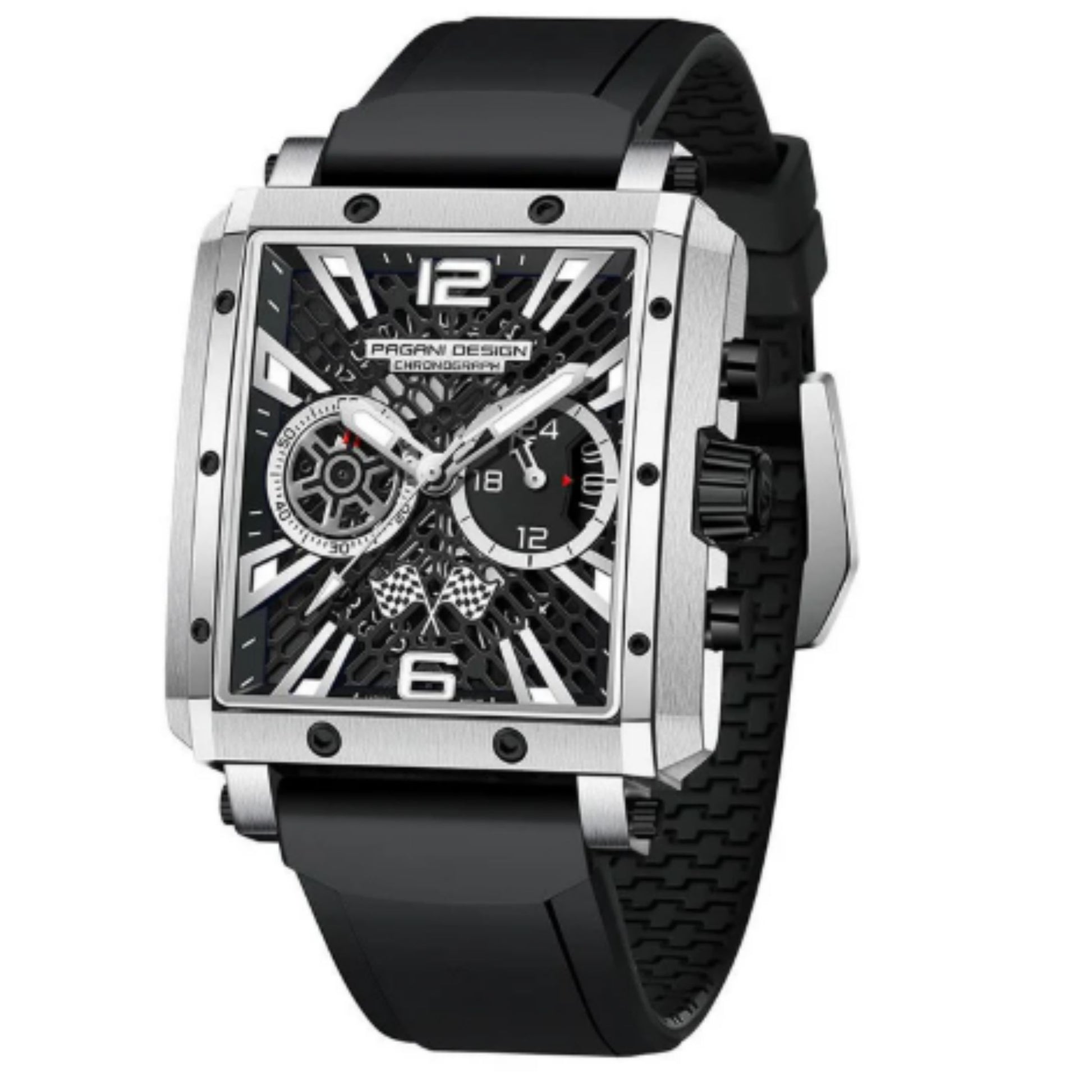 Pagani Design PD-1725 Racing Series Skeleton Design Men's 50M Waterproof Chronograph Japan VK64 Quartz Watch 40MM Sapphire Crystal Sports Watch