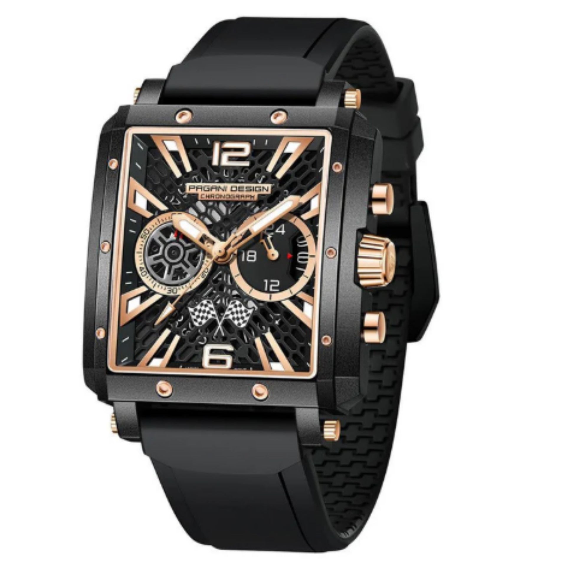 Pagani Design PD-1725 Racing Series Skeleton Design Men's 50M Waterproof Chronograph Japan VK64 Quartz Watch 40MM Sapphire Crystal Sports Watch
