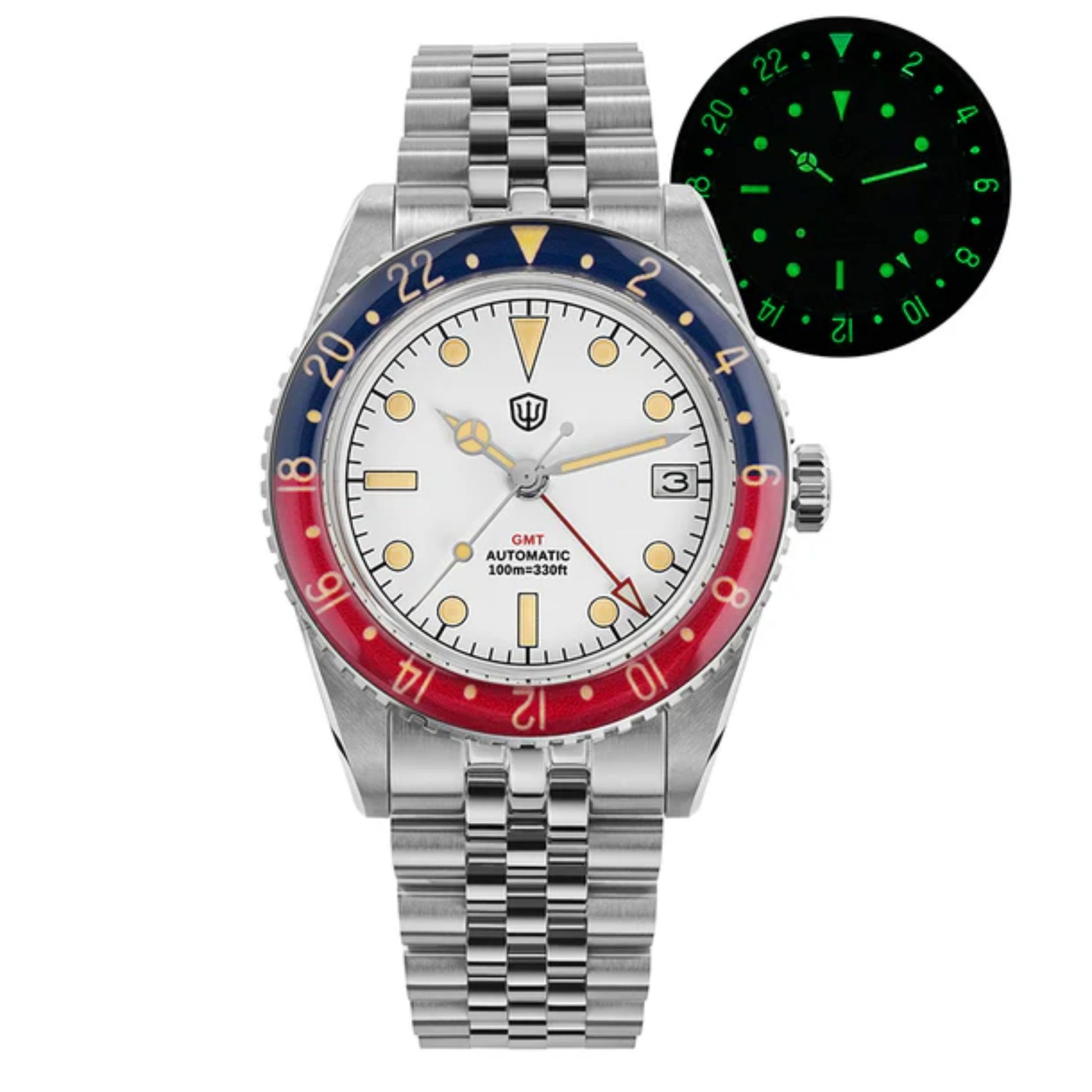 Watchdives WD6542 38mm GMT Men Watch Benz Hands