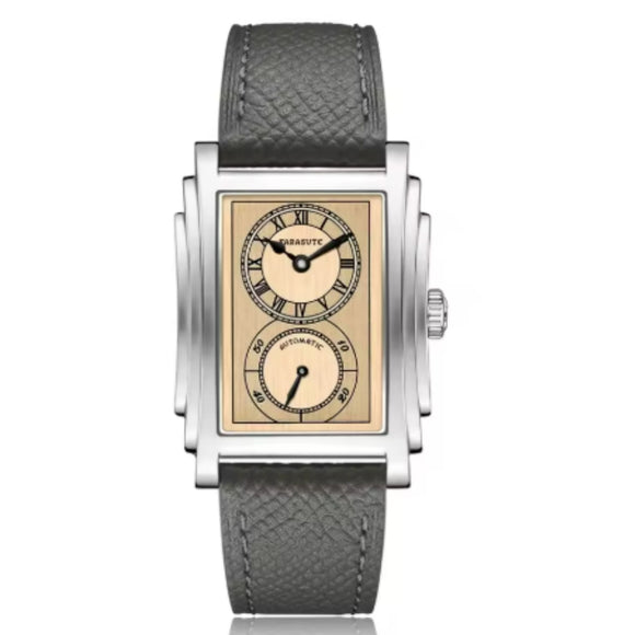 FARASUTE Men Automatic Watch Luxury Watches Rectangle Mechanical Wristwatch Sapphire crystal with Small Second Dial
