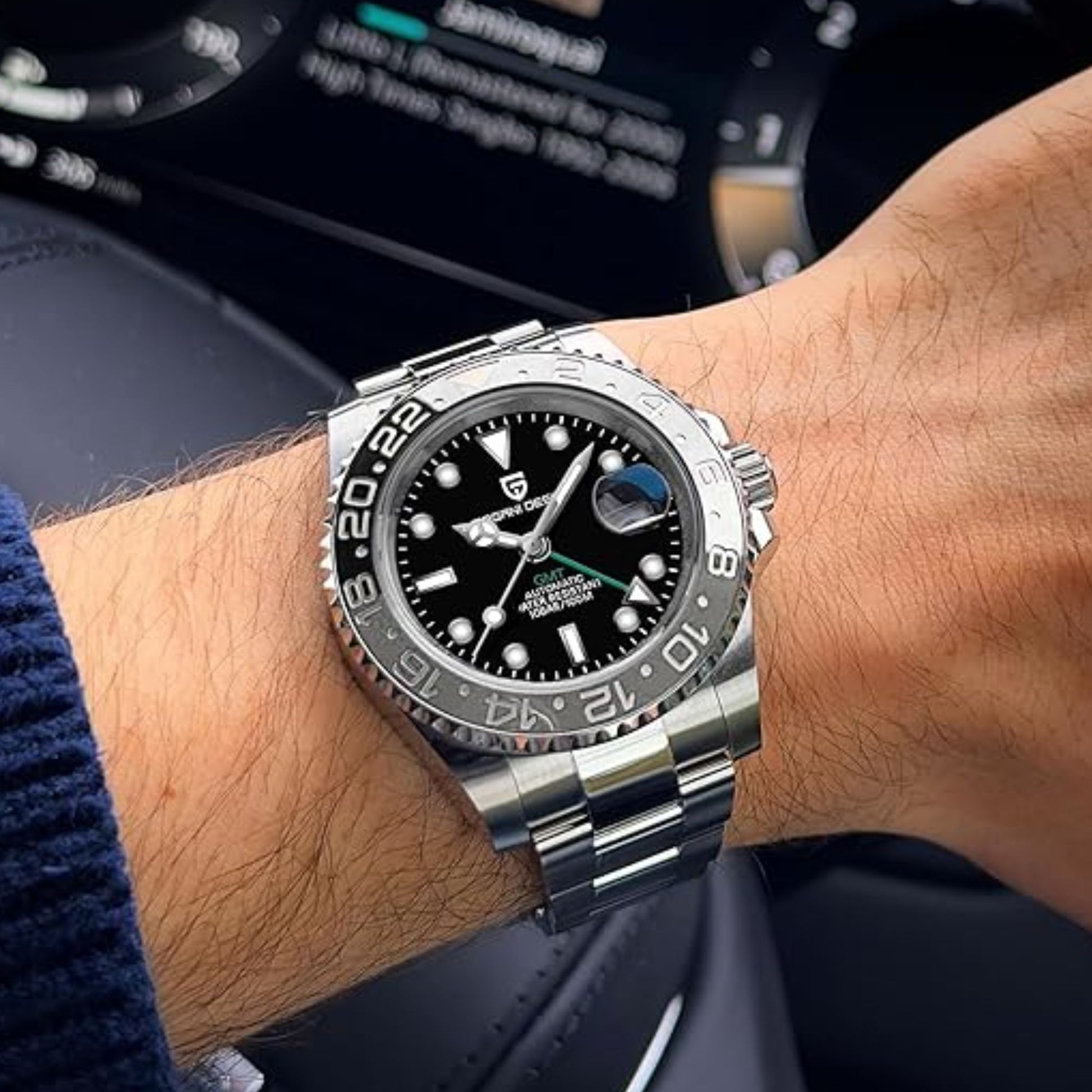 Pagani Design PD-1662 Waterproof Mechanical Automatic Watch Stainless Steel Men's 40MM Watch - Bruce Wayne