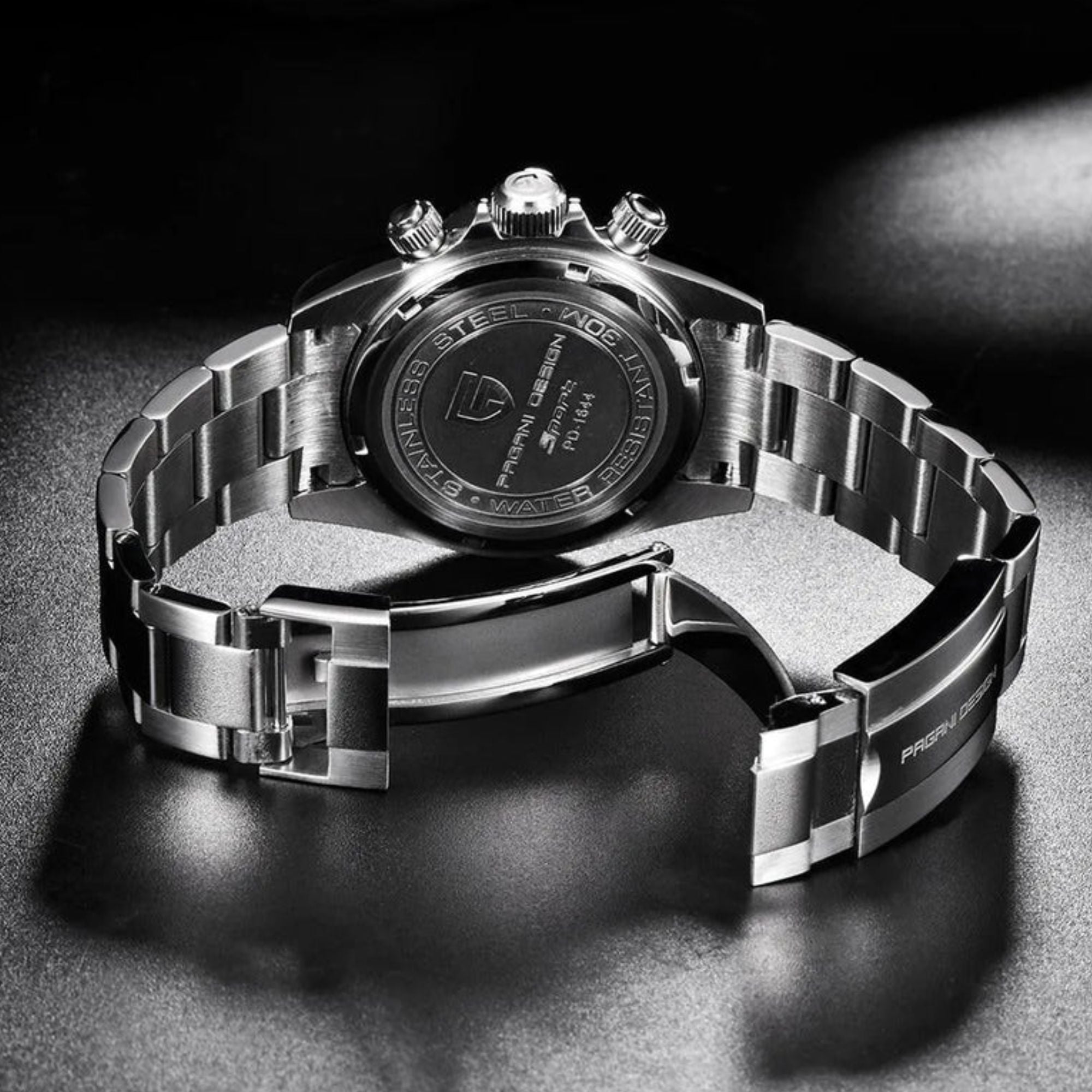 PAGANI DESIGN PD-1644 Men's Quartz Watches Chronograph Sports Wrist Watch with VK63 Movement Sapphire Glass Waterproof Stainless Steel Strap Ceramic Bezel
