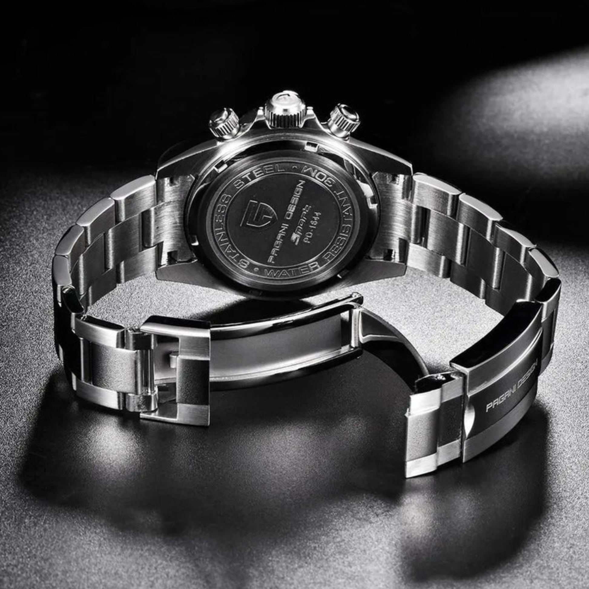 PAGANI DESIGN PD-1644 Men's Quartz Watches Chronograph Sports Wrist Watch with VK63 Movement Sapphire Glass Waterproof Stainless Steel Strap Ceramic Bezel