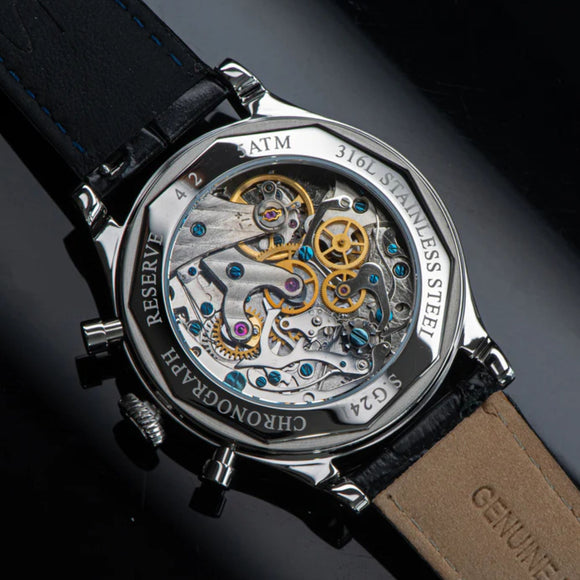 Sugess S438 with Power Reseve ST1906 Sapphire Chrono Mechanical Mens Watch