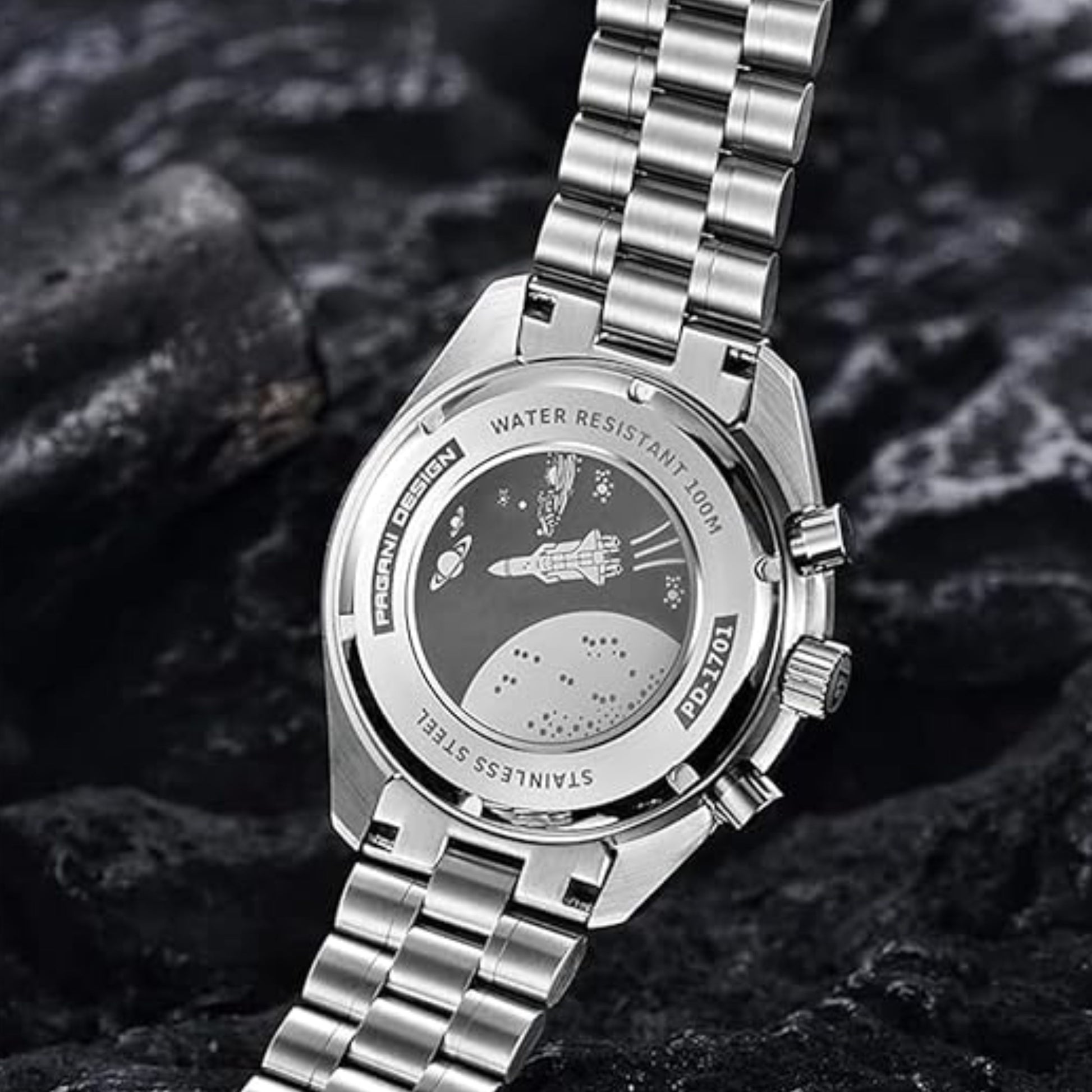 Pagani Design PD-1701 40mm Mens Waterproof Watch with Seiko VK-63 Movement "The Moon Watch"