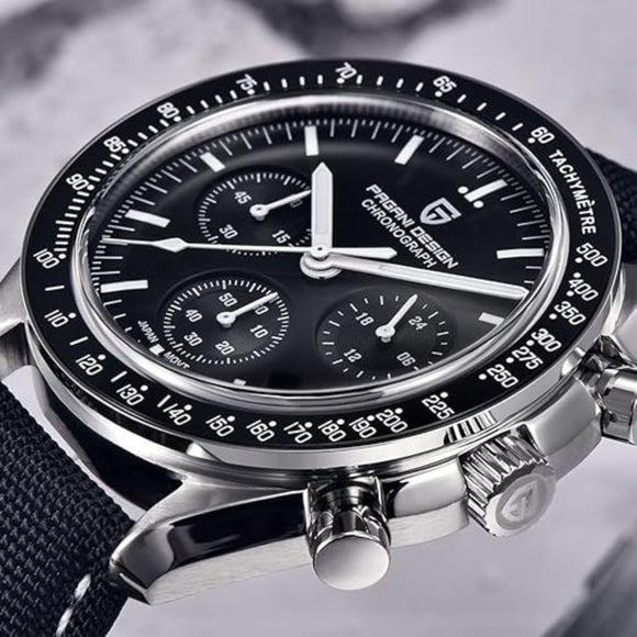 Pagani Design PD-1701 40mm Mens Waterproof Watch with Seiko VK-63 Movement (Speedmaster) 