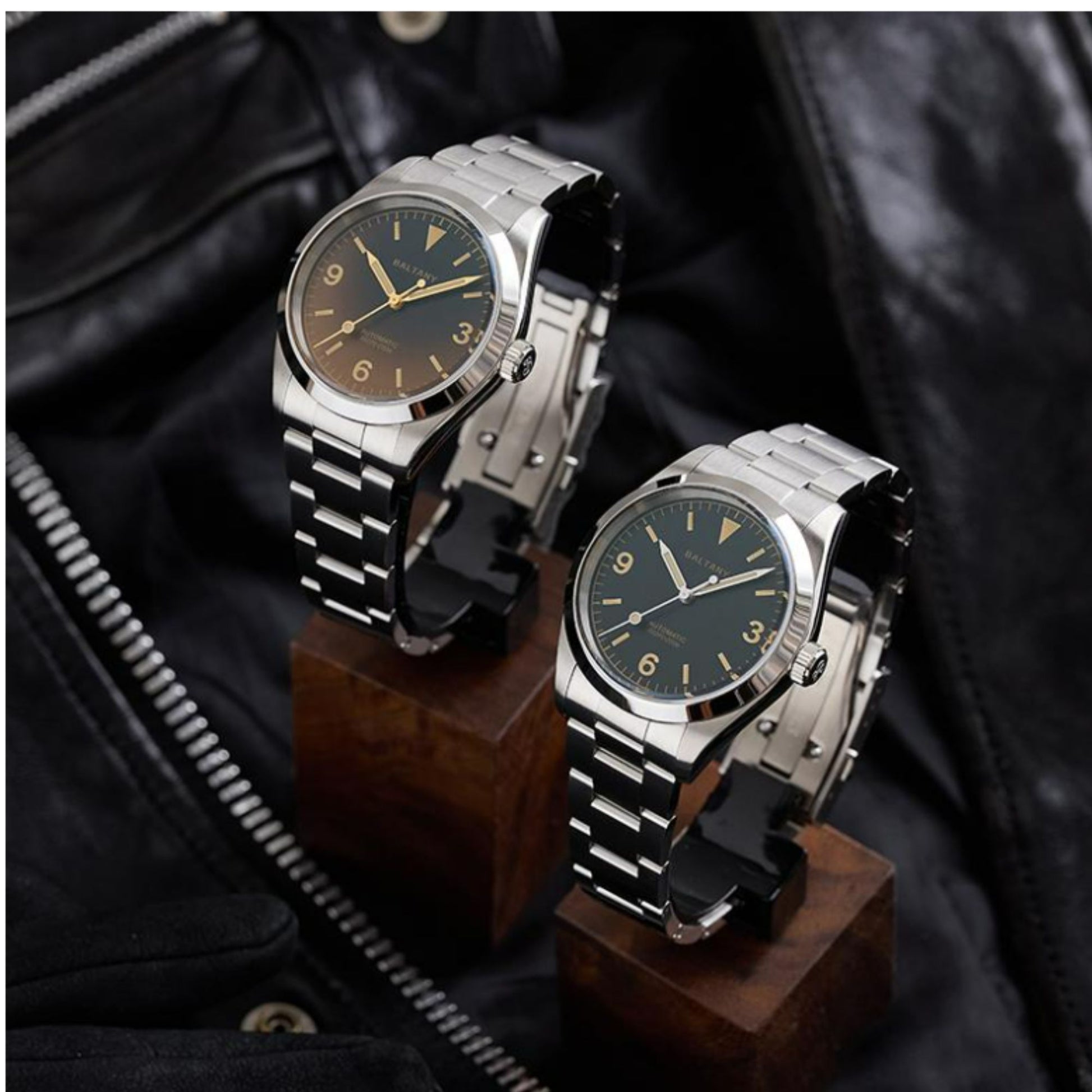 Microbrand Timepiece Distressed Hands 39mm Explorer S4091 - Swiss Sellita SW200 Movement