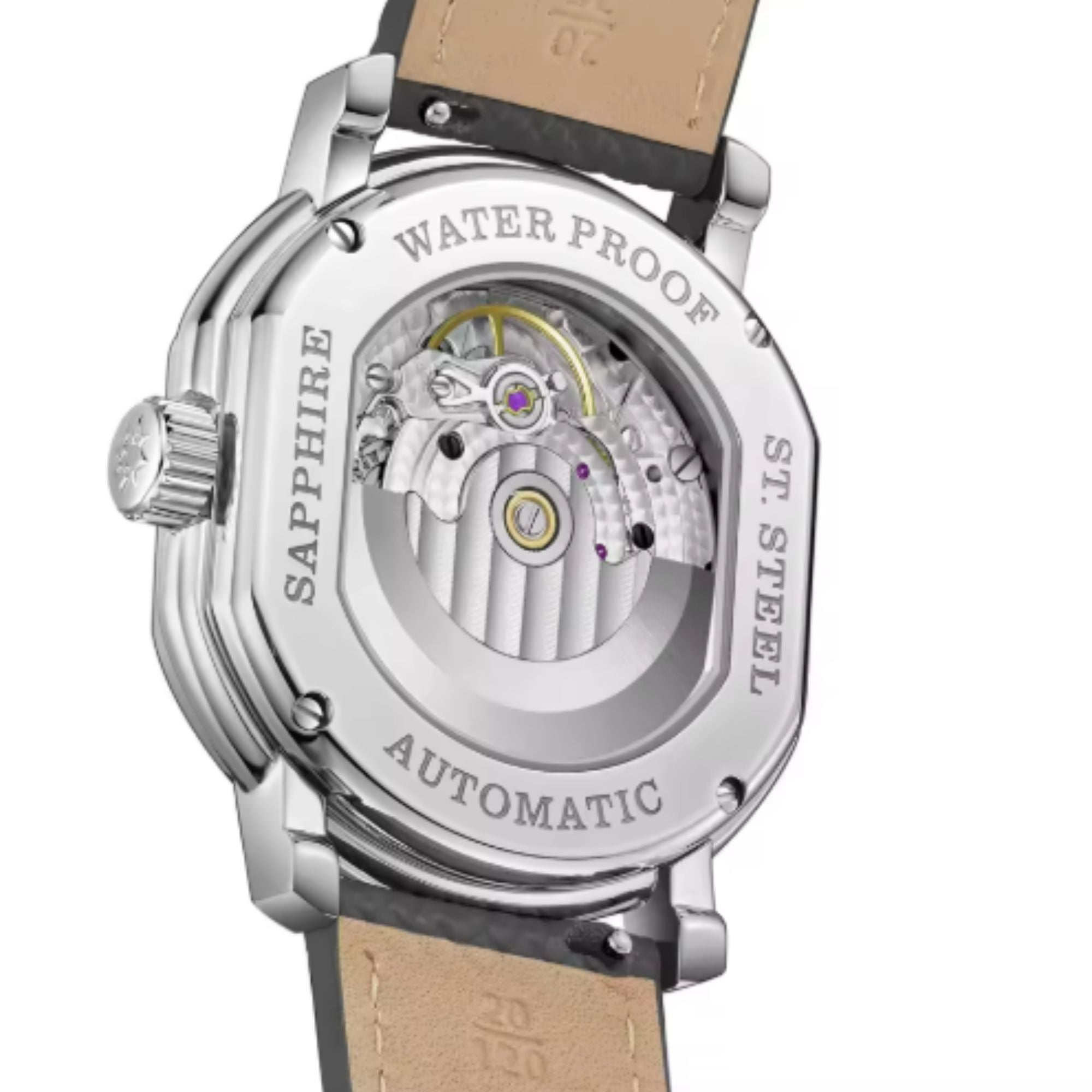 FARASUTE 38mm Luxury Retro Men's Watch Peacock Custom Mechanical Movement 5ATM Waterproof Sapphire Men's Watch