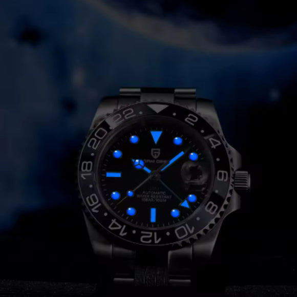 Pagani Design PD-1662 Waterproof Mechanical Automatic Watch Stainless Steel Men's 40MM Watch - Bruce Wayne