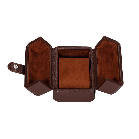 Dream Watches Premium Double Folding Leather Watch Case | Removable Cushion | Dual Shade | Suede Lined