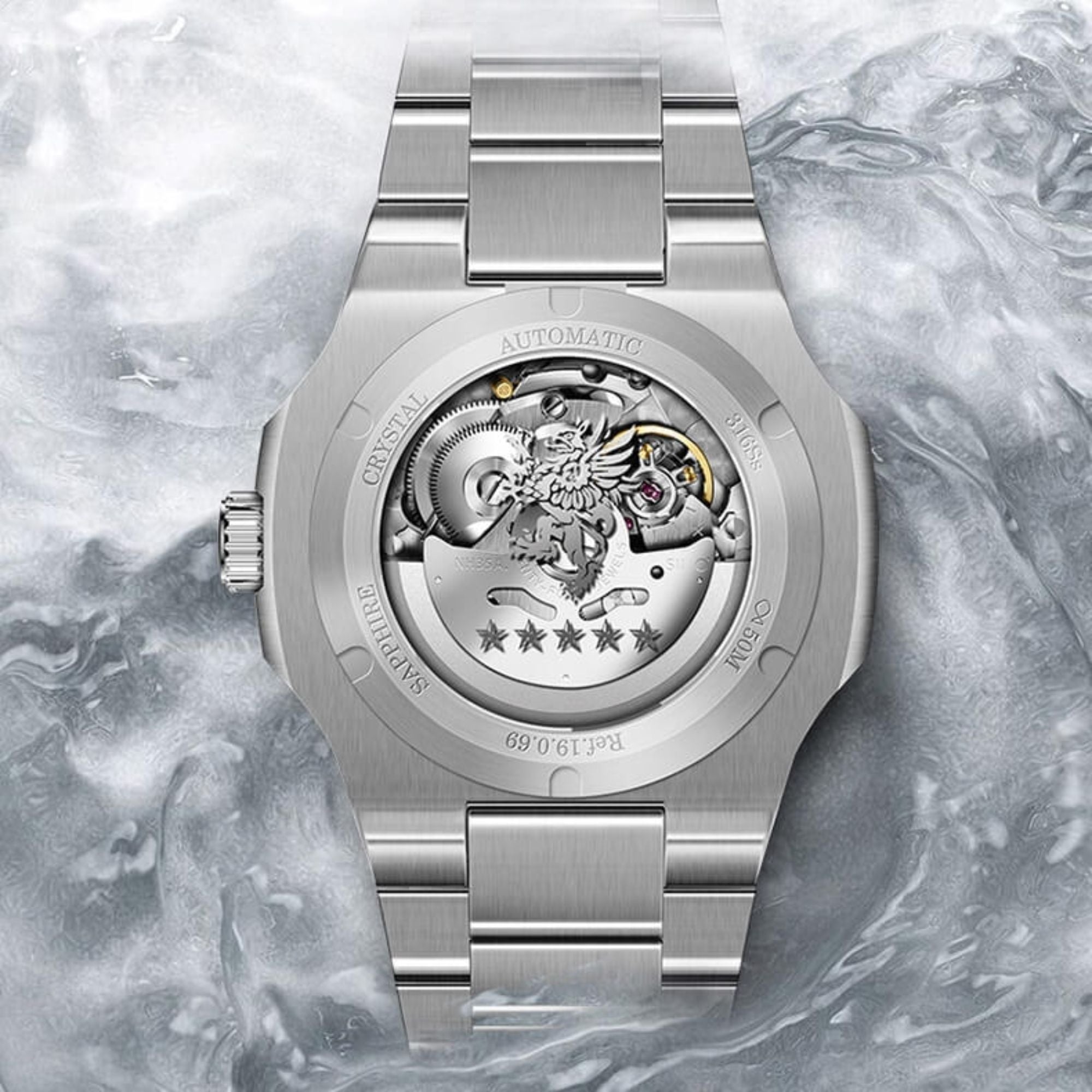 LOBINNI Stainless Steel Business Automatic Watch for Men