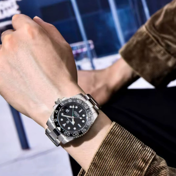 Pagani Design PD-1662 Waterproof Mechanical Automatic Watch Stainless Steel Men's 40MM Watch - Bruce Wayne